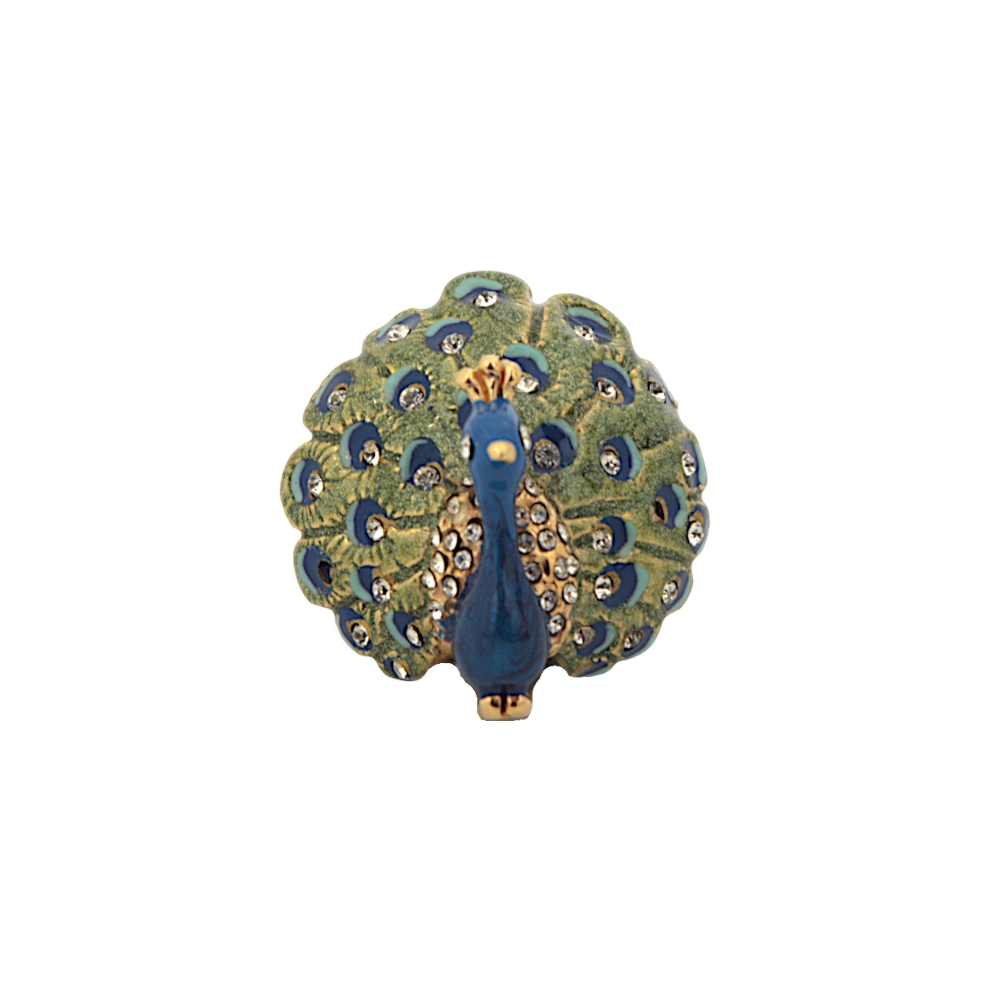 RING PEACOCK WHIT CRYSTALS