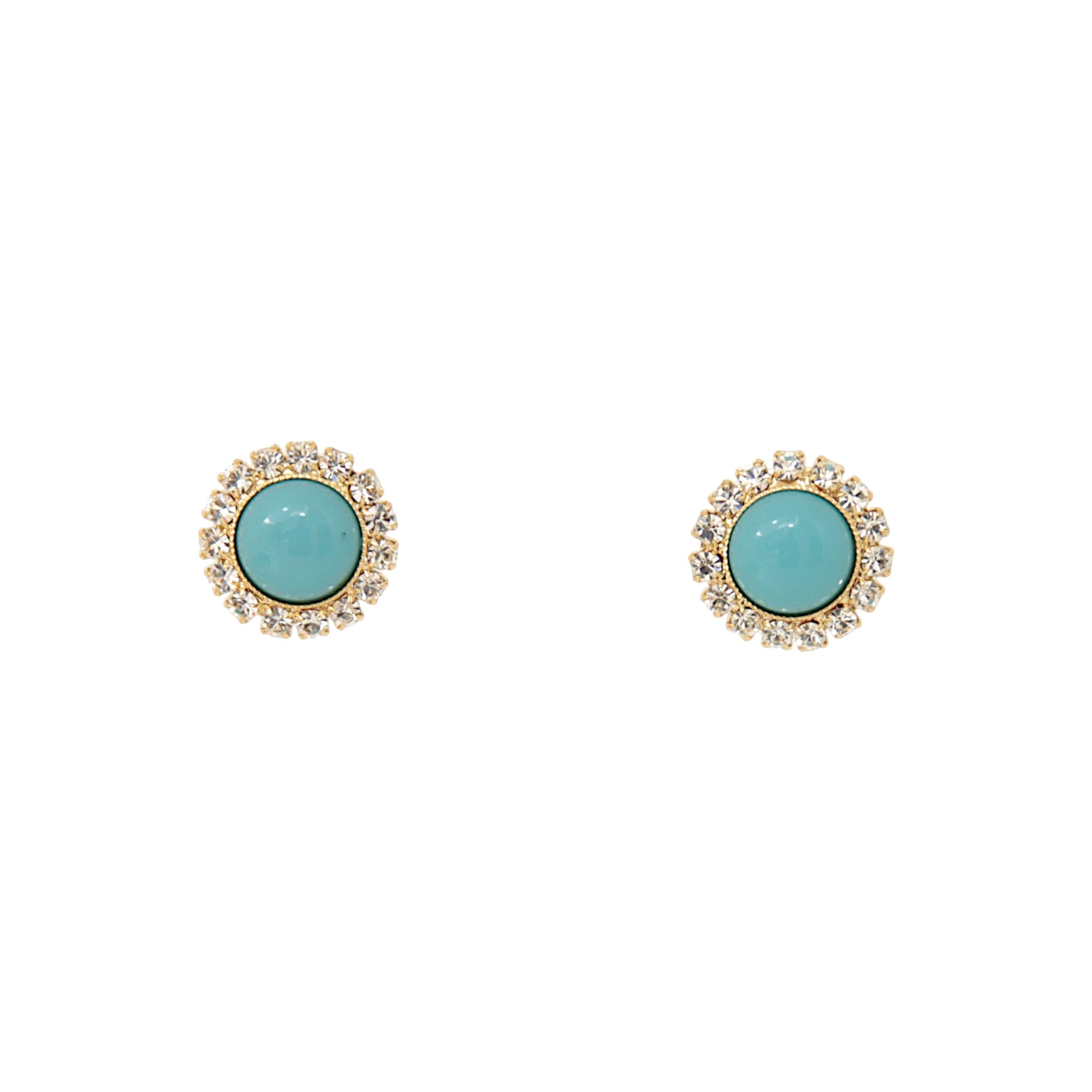 Venere Stud Earrings with turquoise cabochon and crystal frame