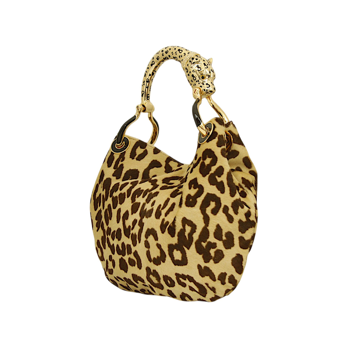 JAGUAR WITH JAGUAR-PRINT PONY HAIR SMALL HANDBAG