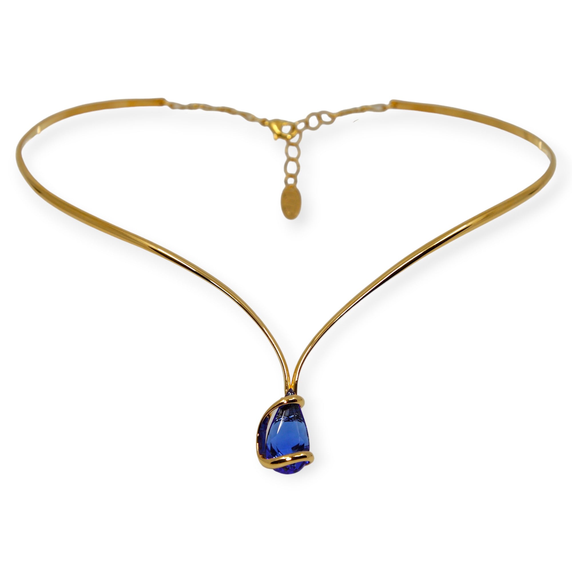 SAPPHIRE DROP CRYSTAL NECKLACE