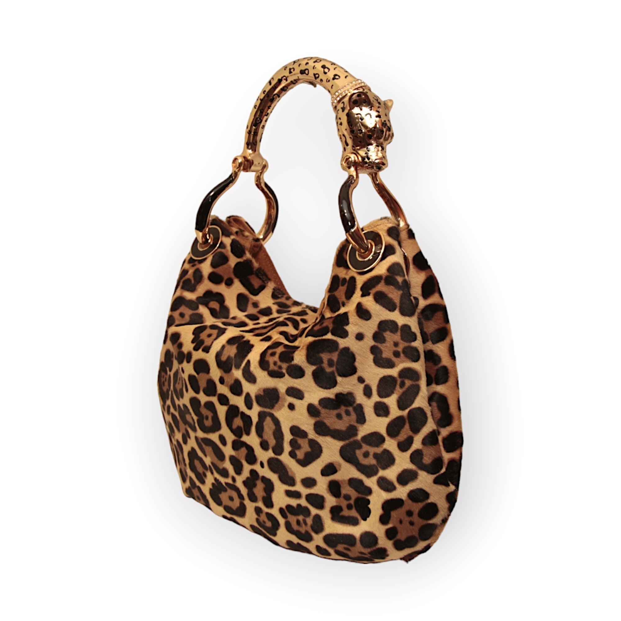 BOLSO PEQUEÑO DE PELO DE PONI CON ESTAMPADO DE JAGUAR
