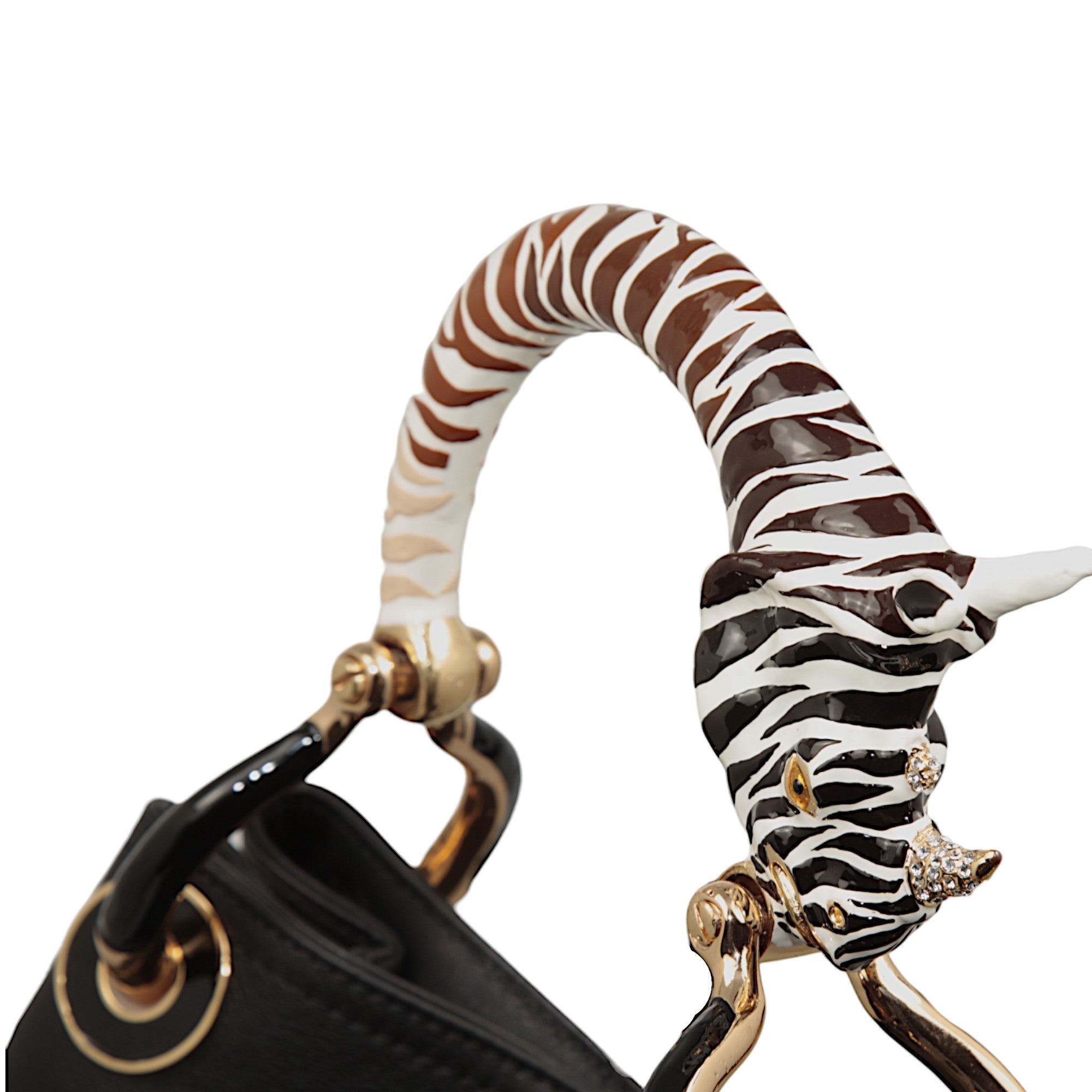 RHINO SMALL HANDBAG IN BLACK HIGHT QUALITY LEATHER