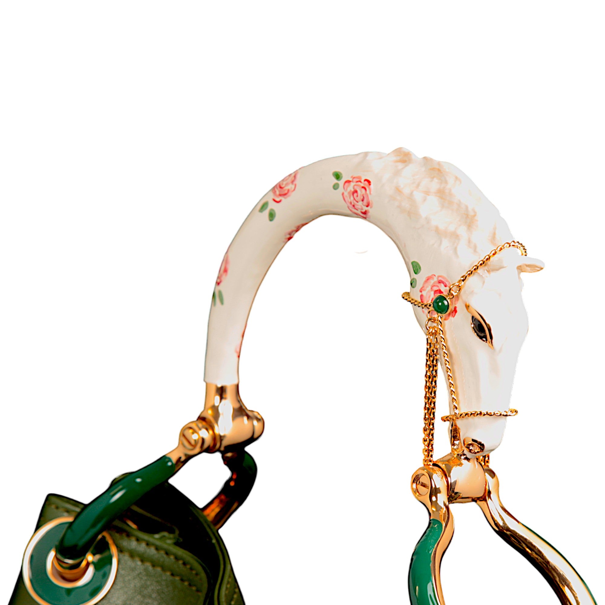 HORSE SMALL BAG WITH GREEN NAPPA LEATHER