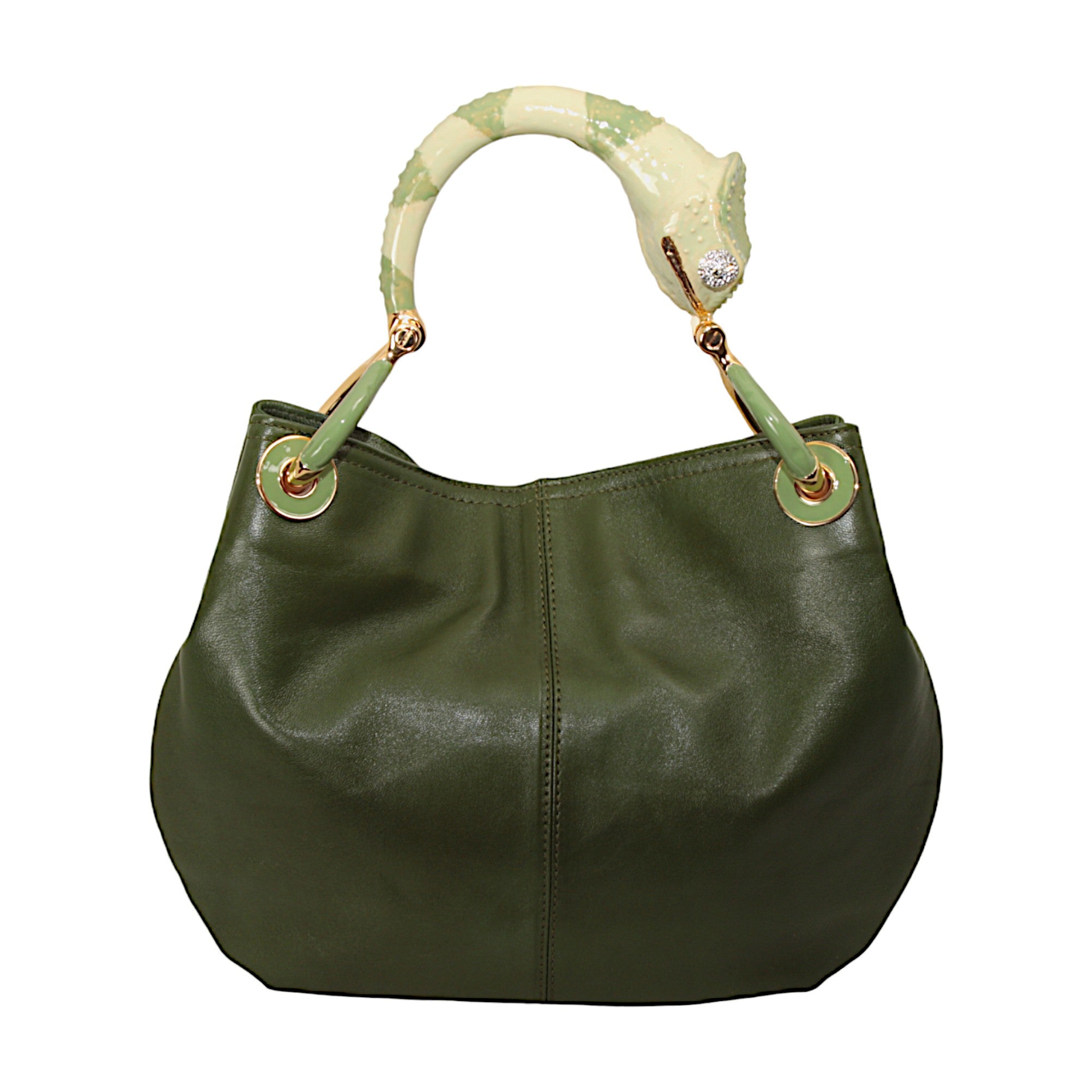 CHAMELEON SMALL BAG WITH GREEN NAPPA LEATHER