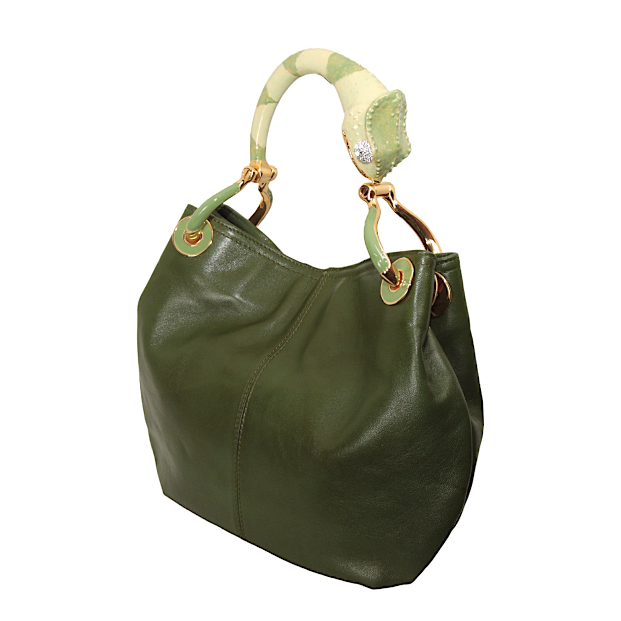CHAMELEON SMALL BAG WITH GREEN NAPPA LEATHER