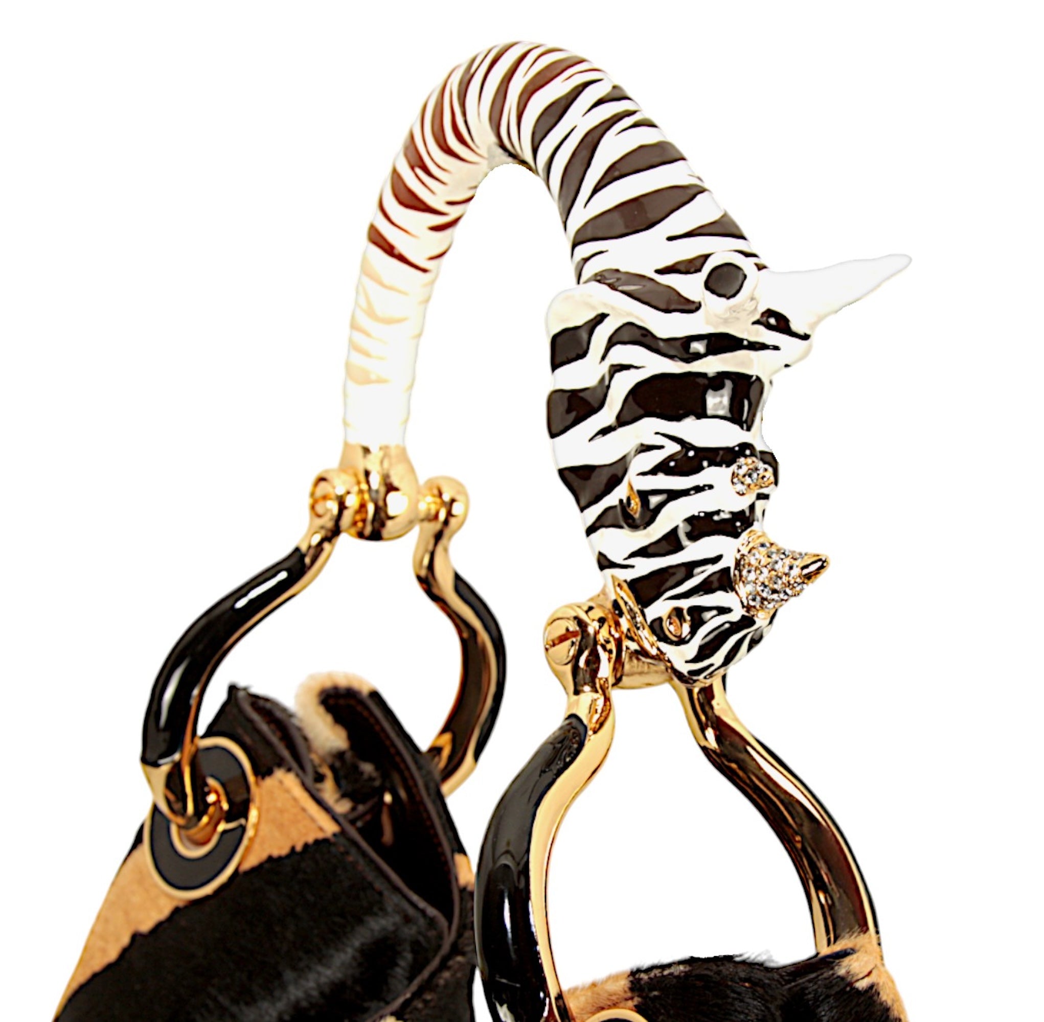 BORSA A MANO RHINO PICCOLA IN PELLE EFFETTO CAVALLINO