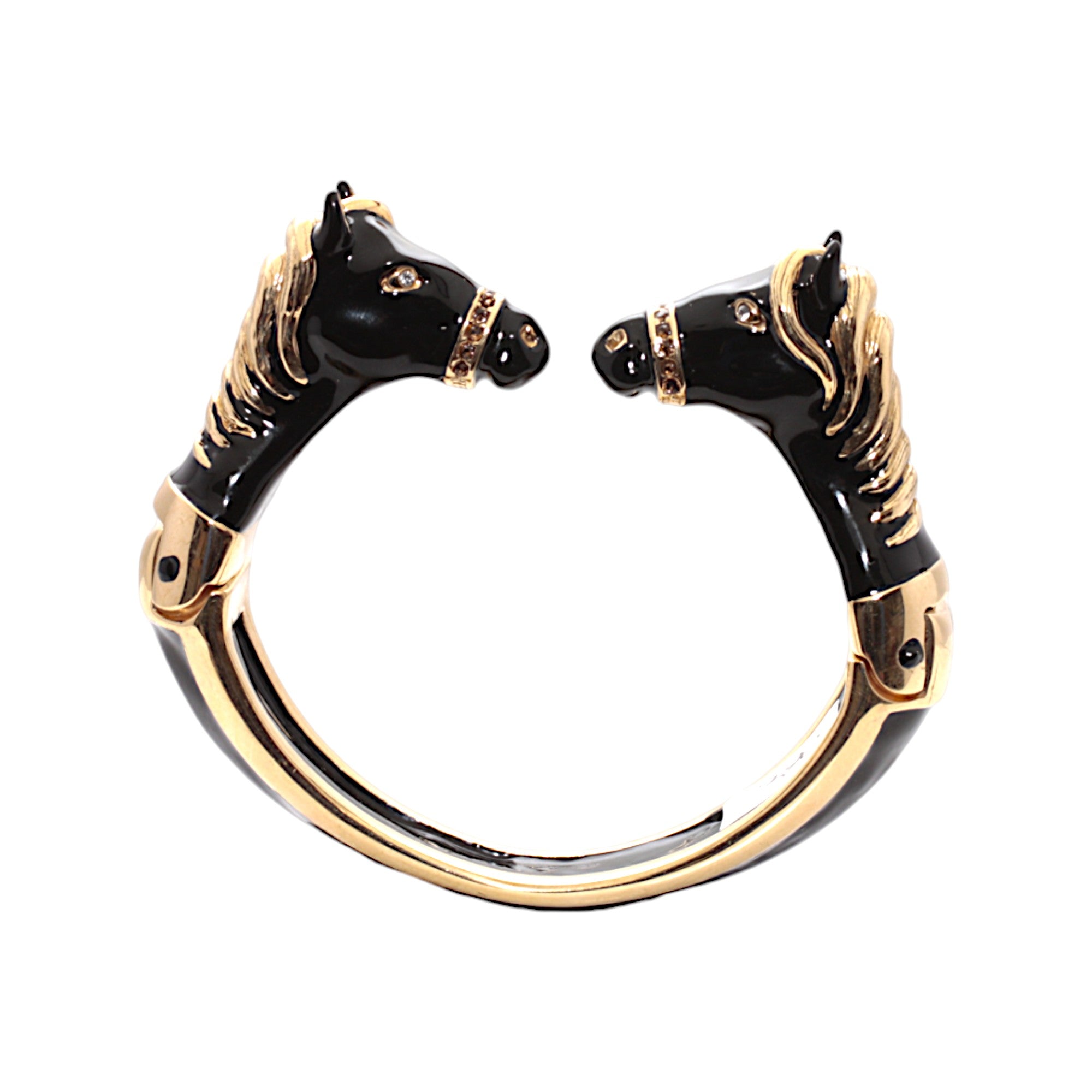 PULSERA CABALLO NEGRO DOS CABEZAS - EDICIÓN MAXI