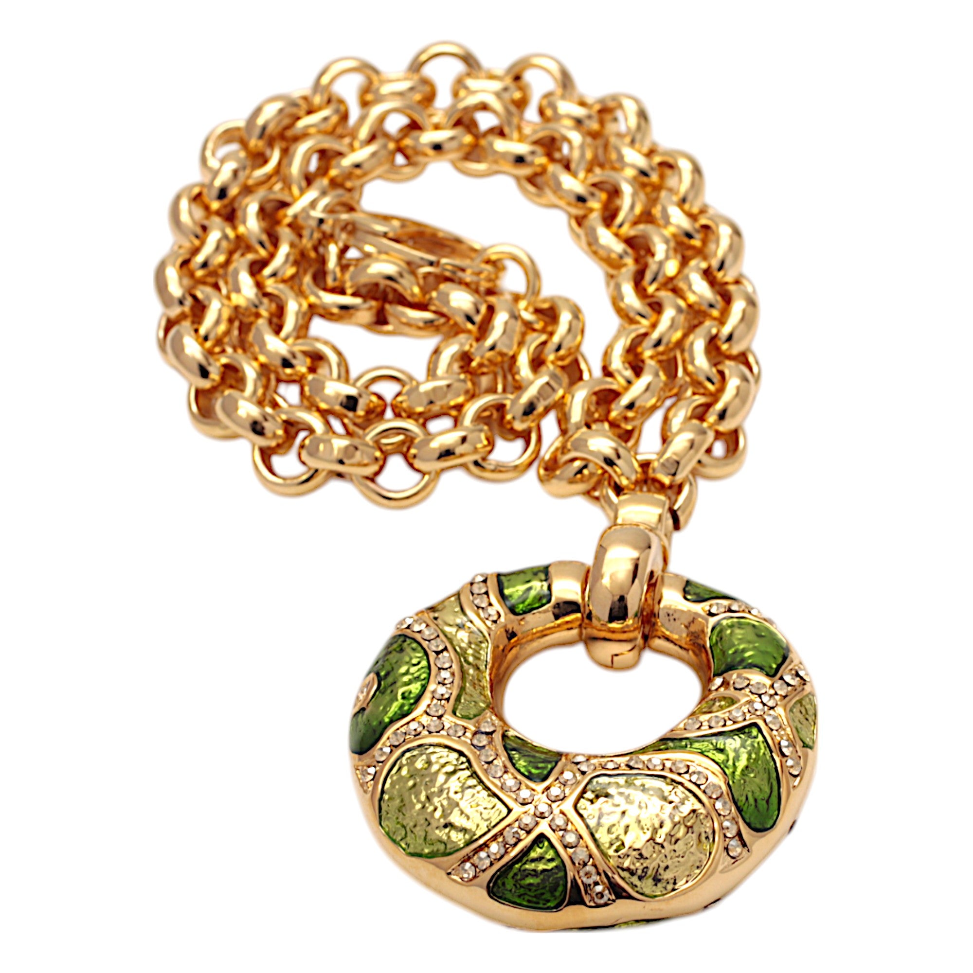 COLLANA MOSAICO VERDE CON CATENA