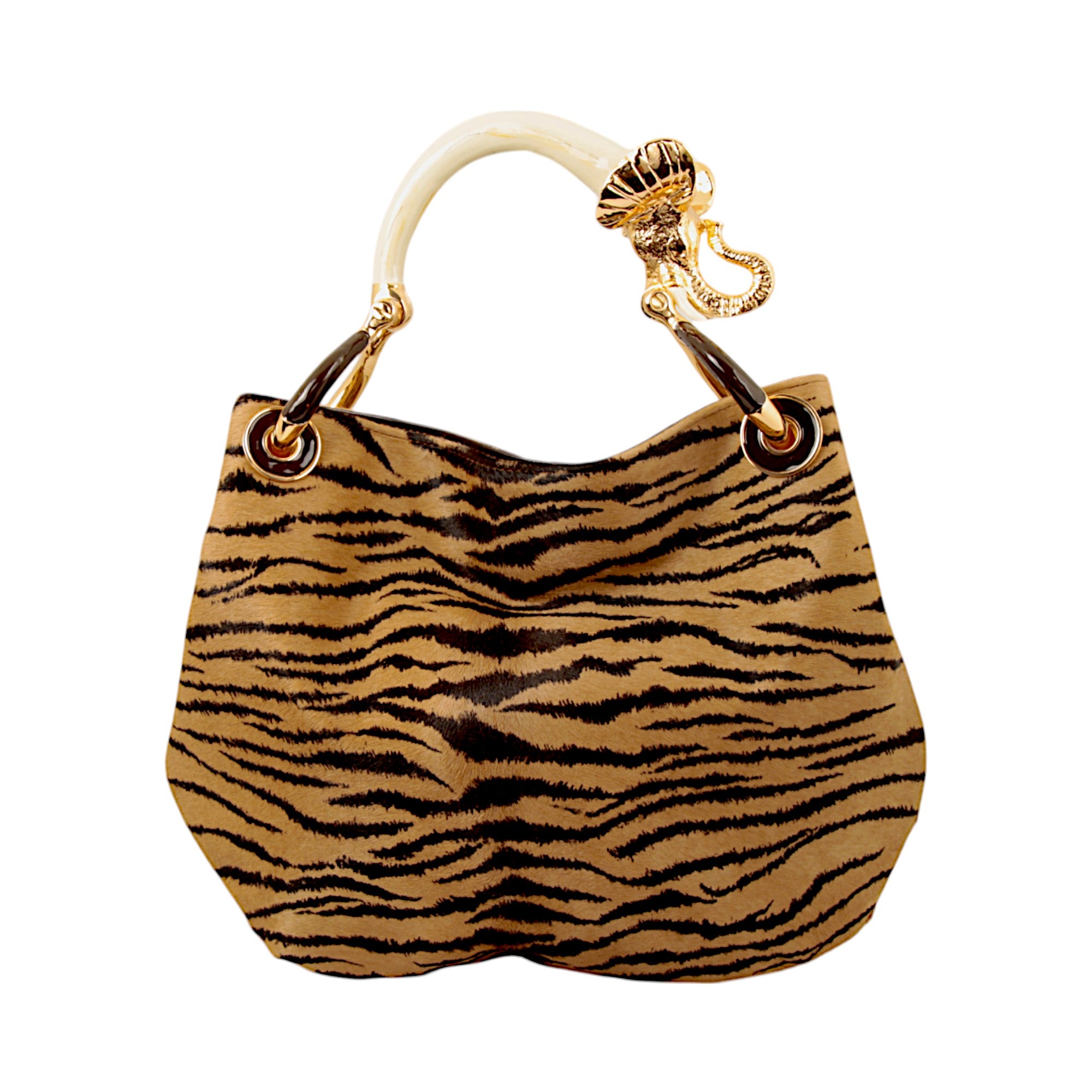 BORSA A MANO PICCOLA ELEPHANT IN PELLE EFFETTO CAVALLINO