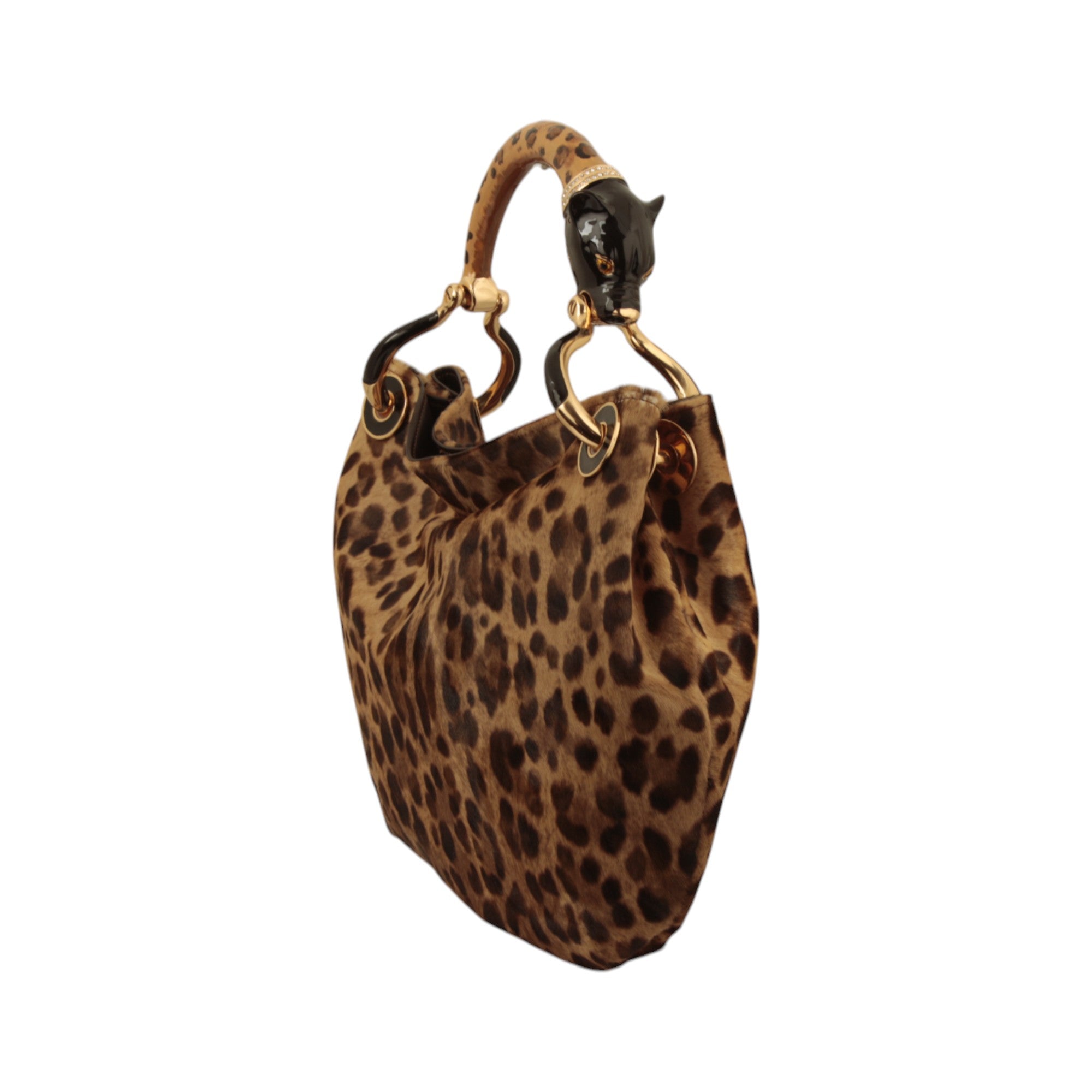 LEOPARD SMALL HANDBAG IN PONY-EFFECT LEATHER