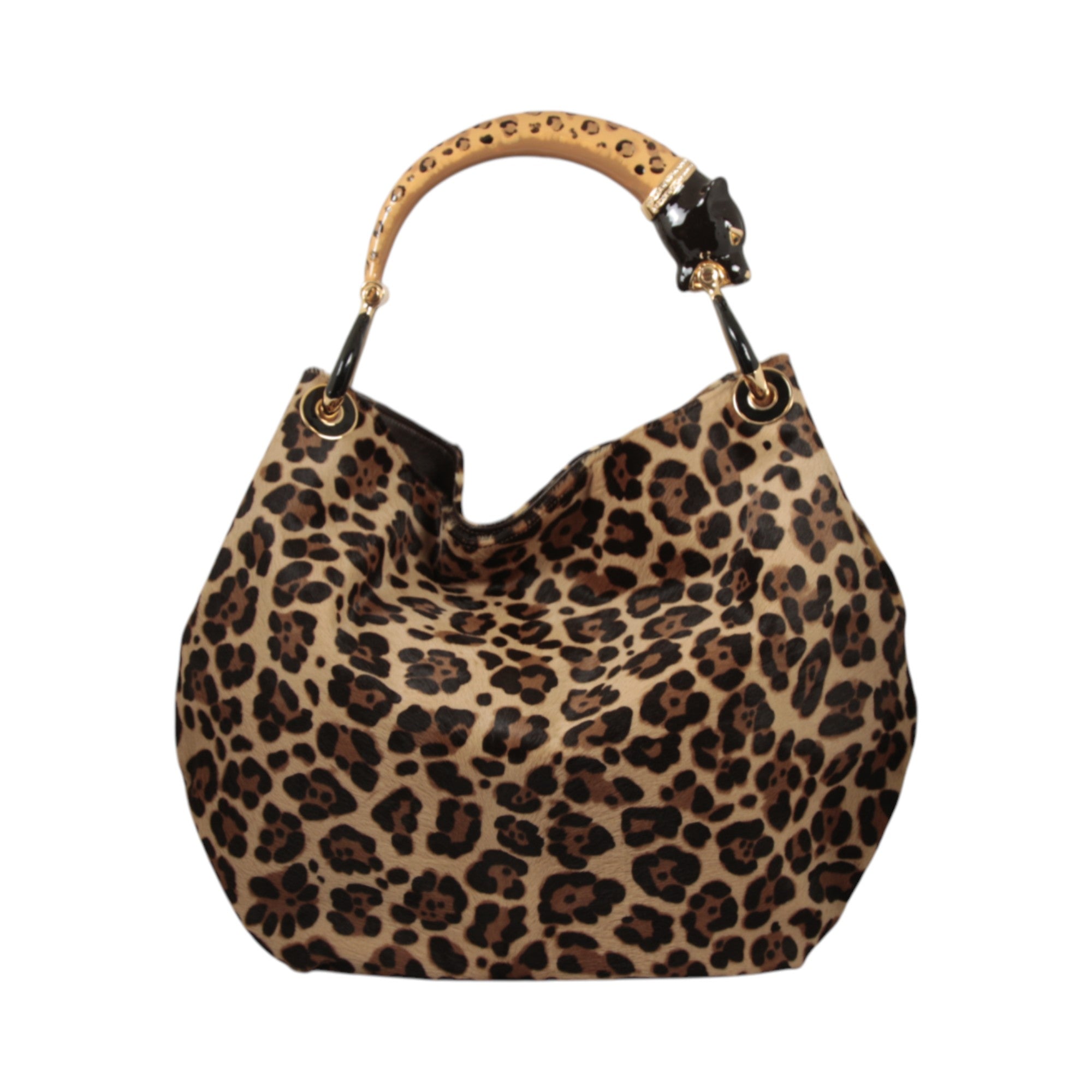 LEOPARD HANDBAG WITH LEOPARD PRINT LEATHER