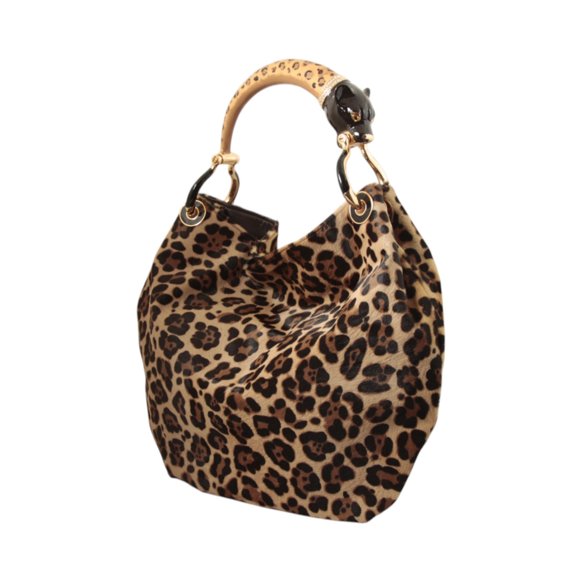 LEOPARD HANDBAG WITH LEOPARD PRINT LEATHER