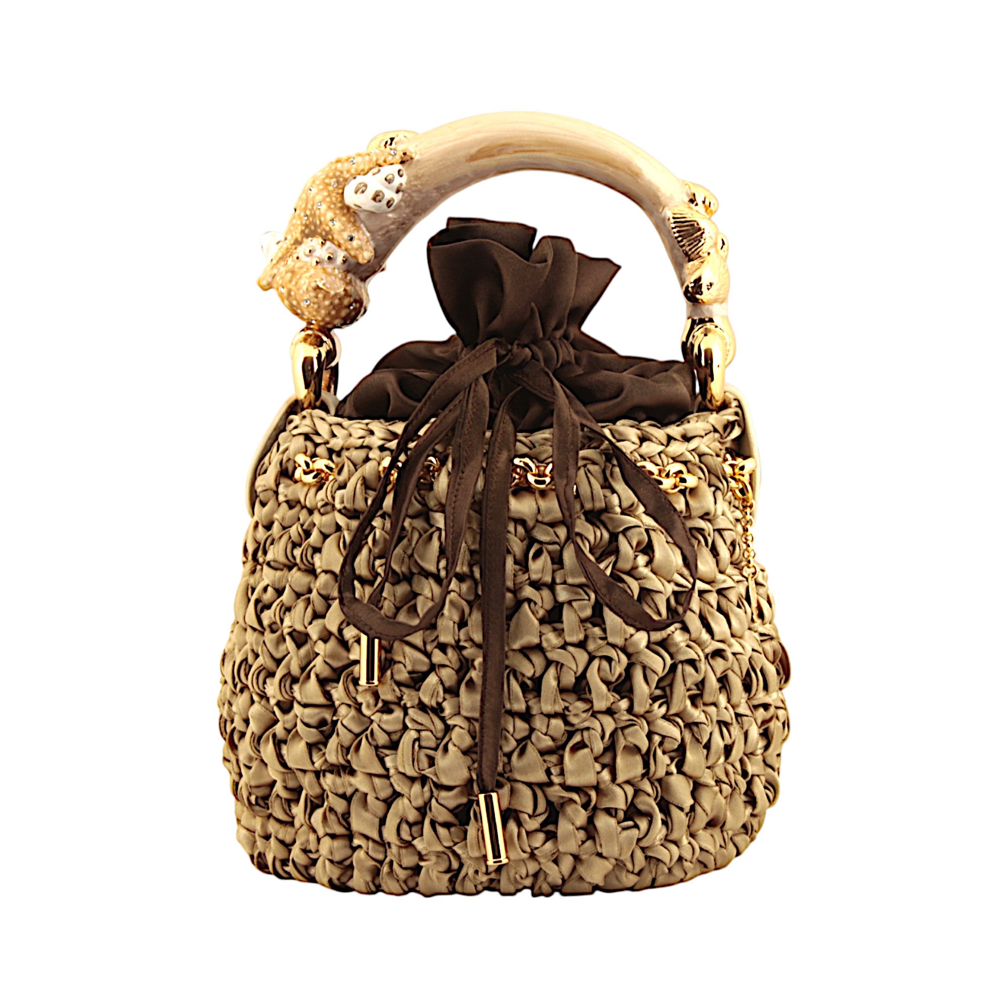 Bucket with Handle Ornated with a marine motif Made in Italy