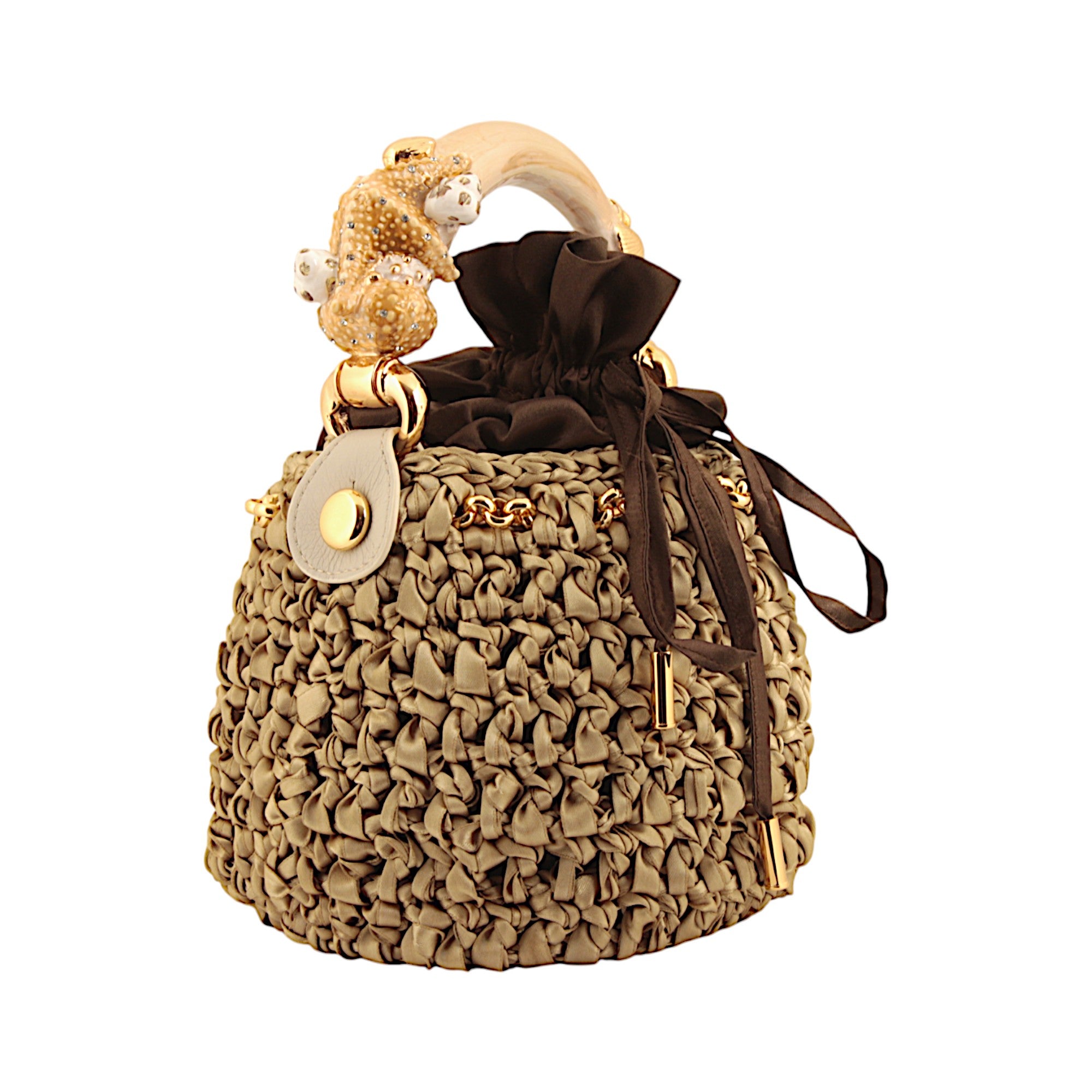 Bucket with Handle Ornated with a marine motif Made in Italy