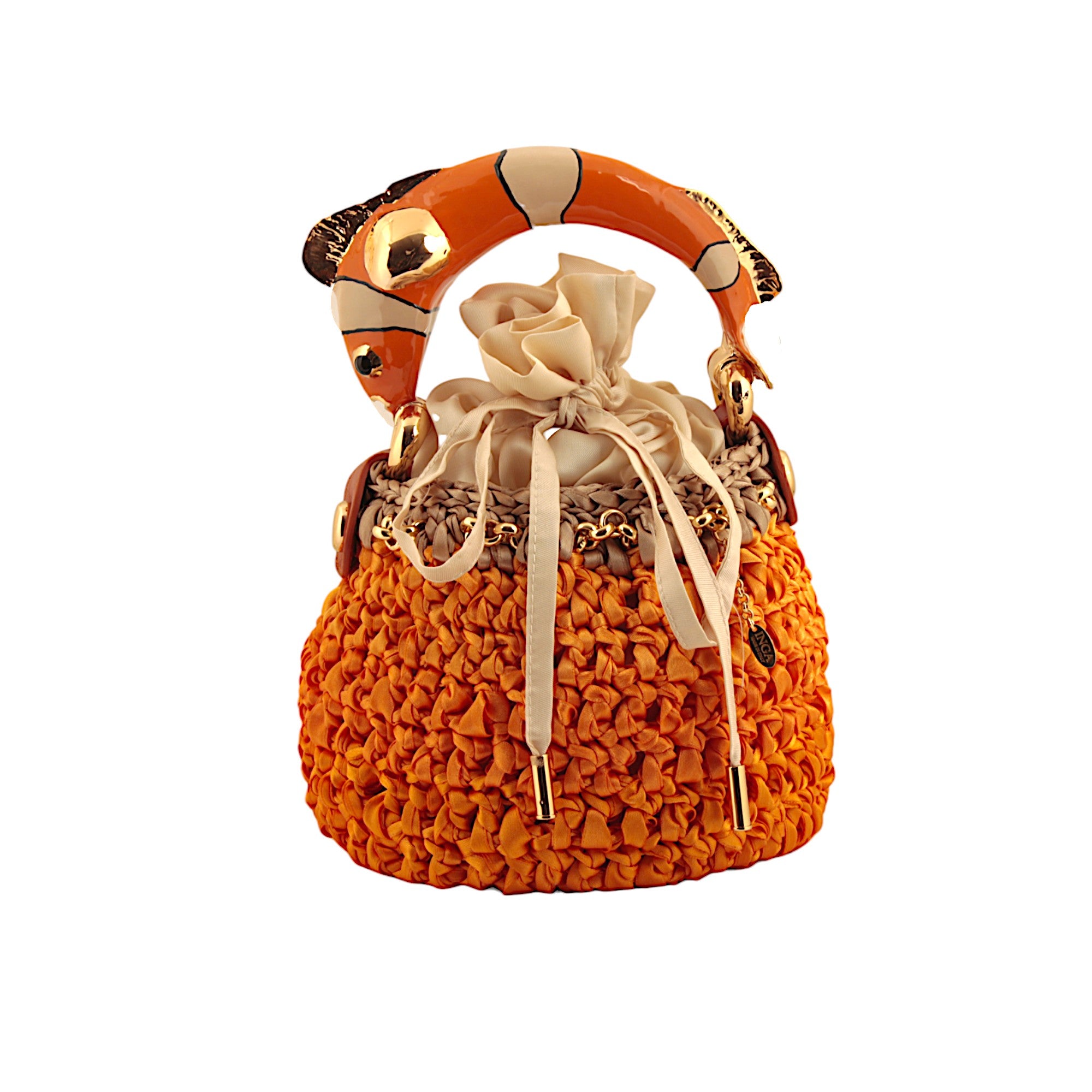Bucket with Handle Ornated with Clownfish Made in Italy