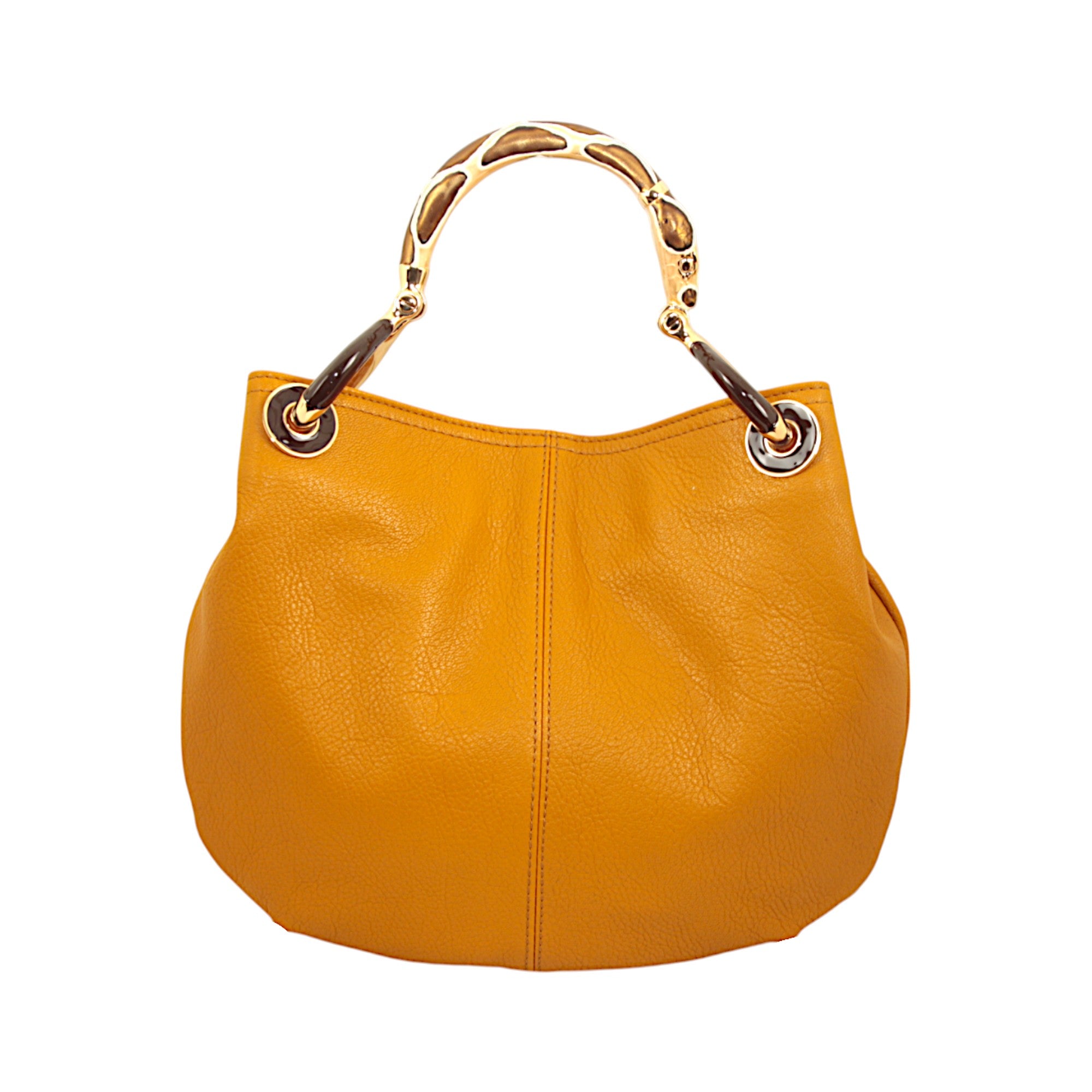 BORSA PICCOLA SNAKE IN PELLE NAPPA OCRA