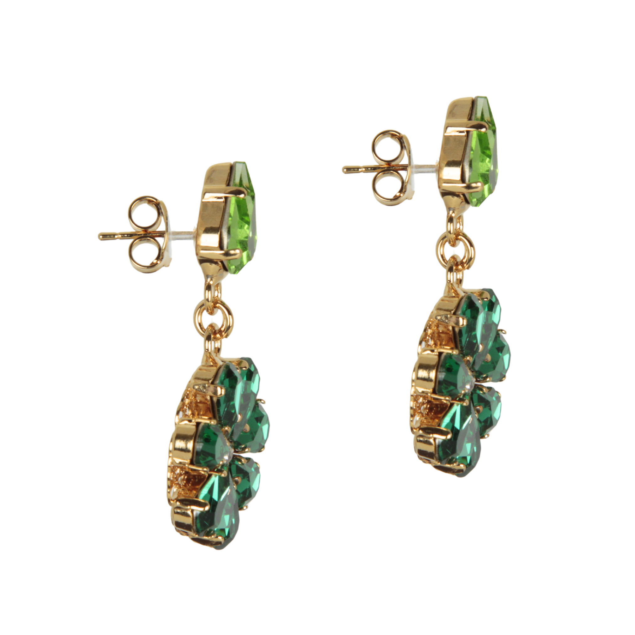 Pendientes colgantes de margarita con gotas de cristal de zafiro y aguamarina