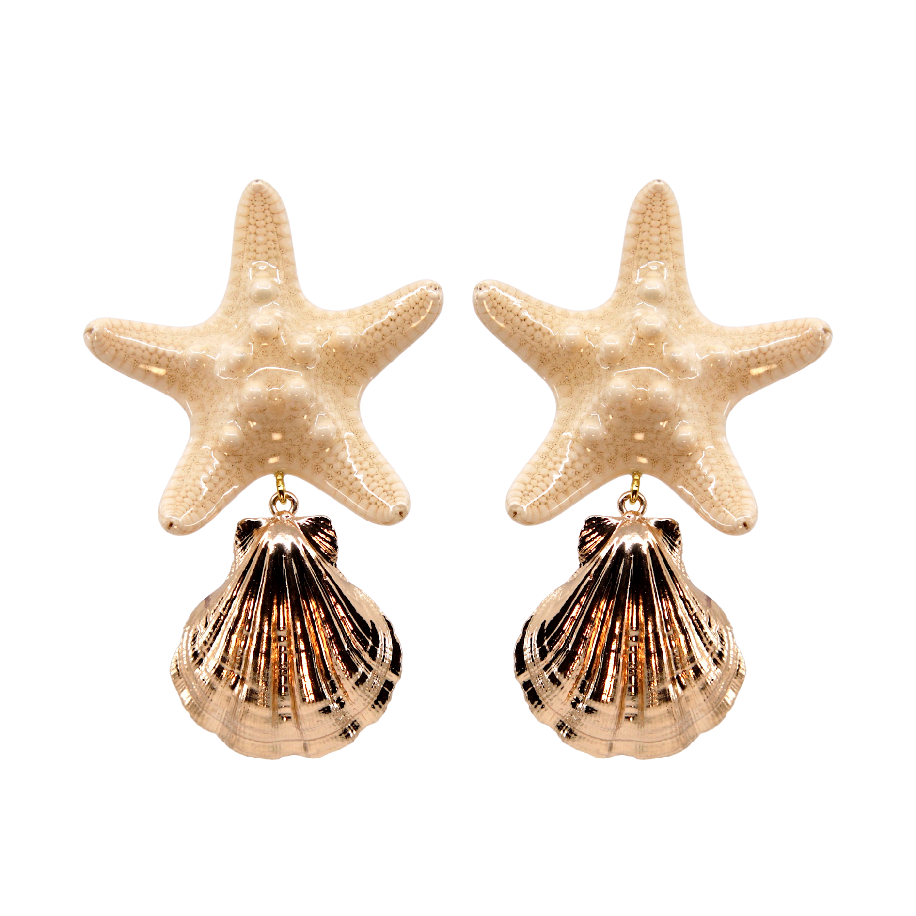 CREAM STARFISH EARRINGS