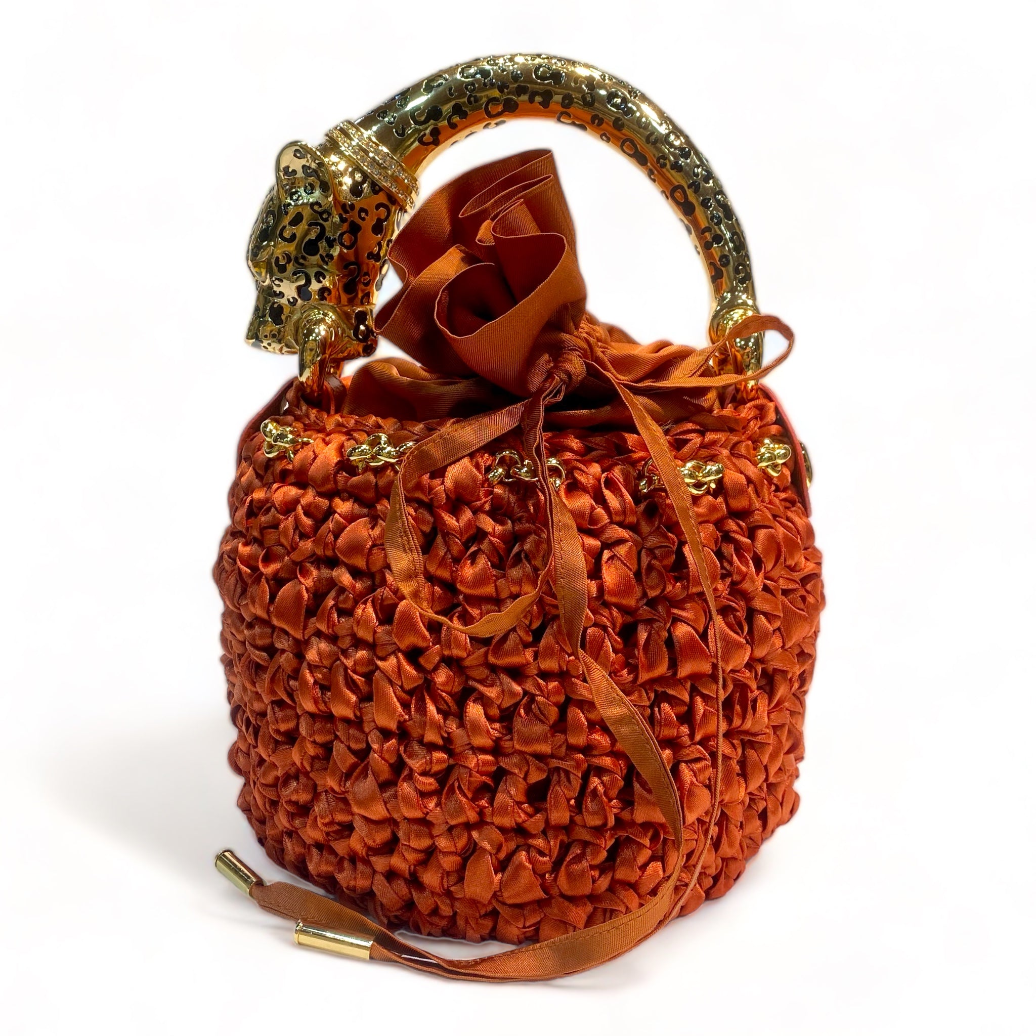 Bucket with Handle Ornated with Enameled Jaguar