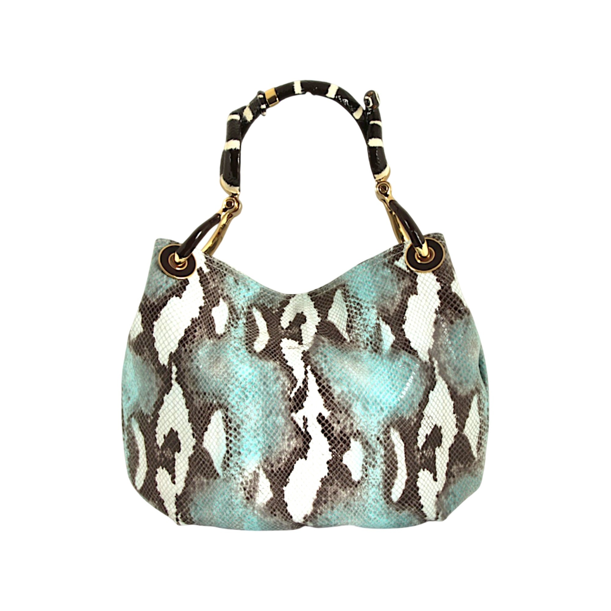 (PRE ORDEN) BOLSO PEQUEÑO SERPIENTE AMARILLO CON PIEL ESTAMPADA COCODRILO