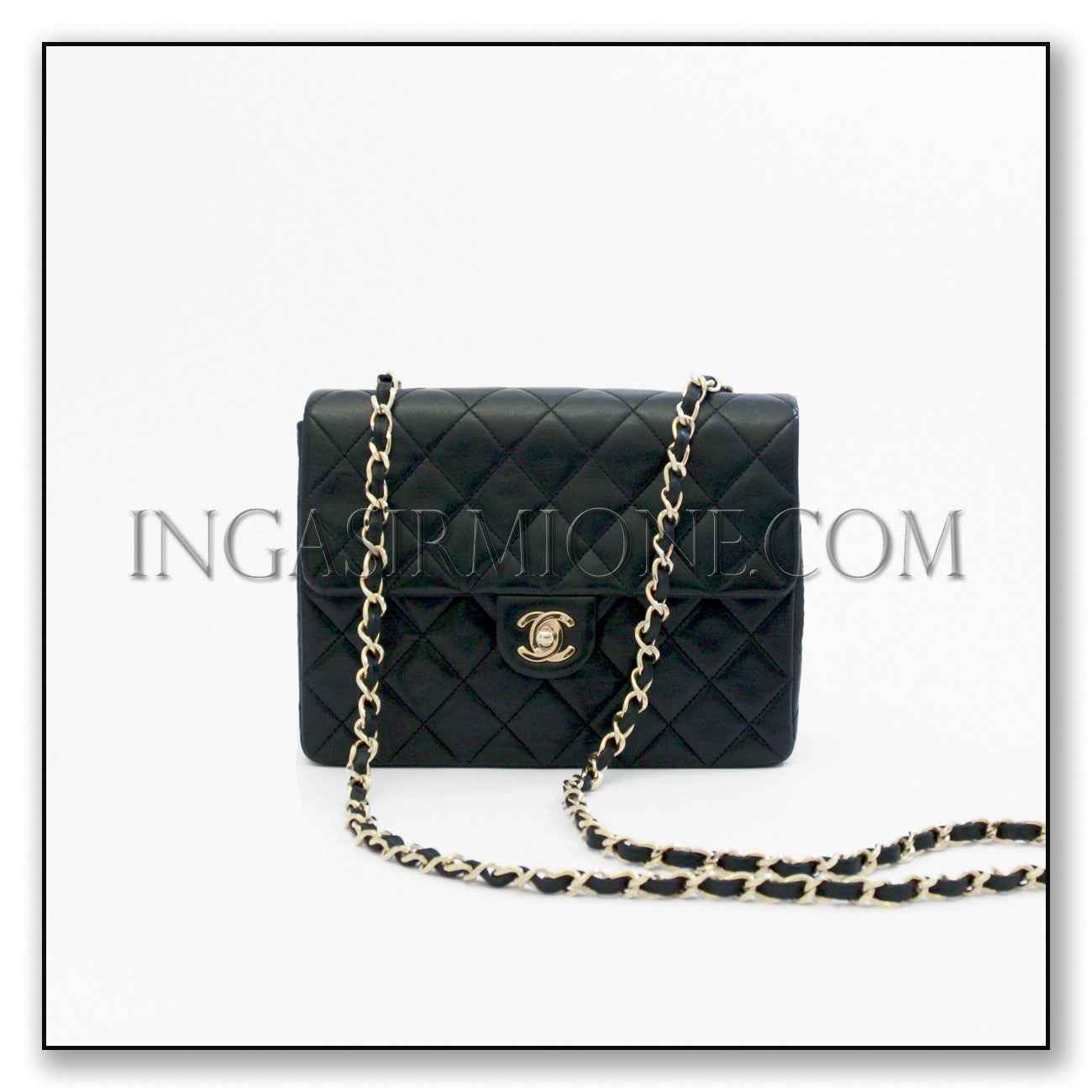 black quilted flap bag