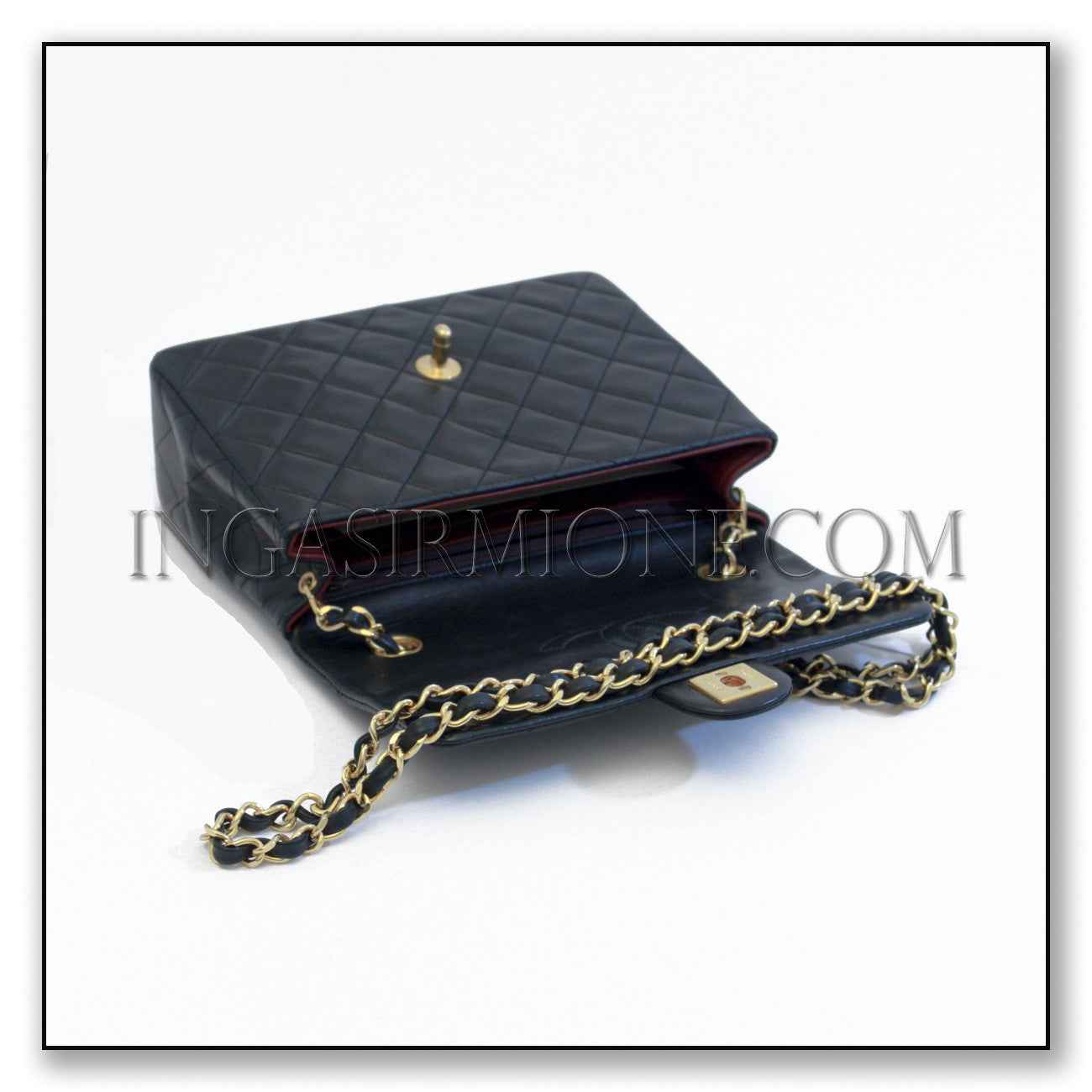 black quilted flap bag