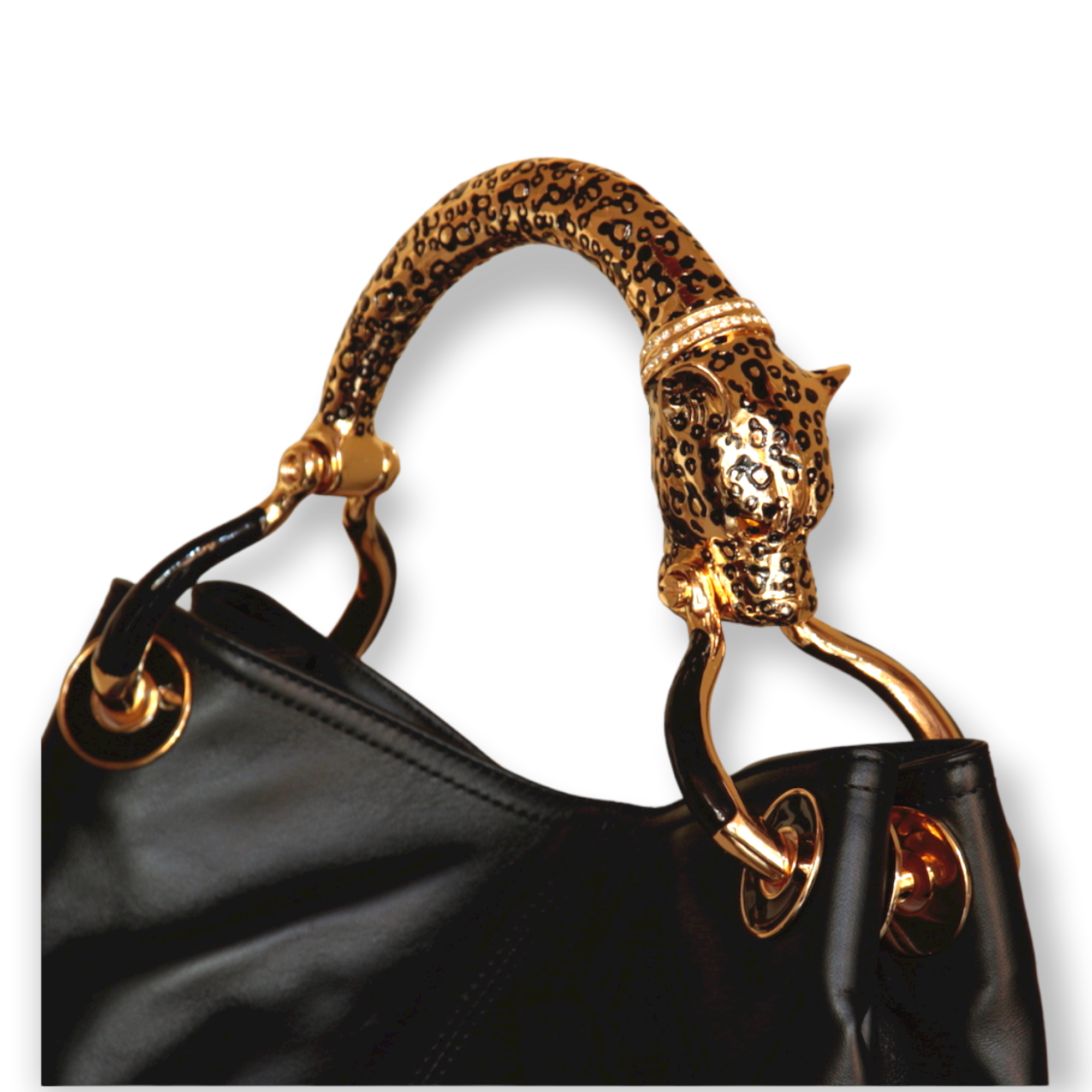 JAGUAR SMALL HANDBAG IN BLACK HIGHT QUALITY LEATHER