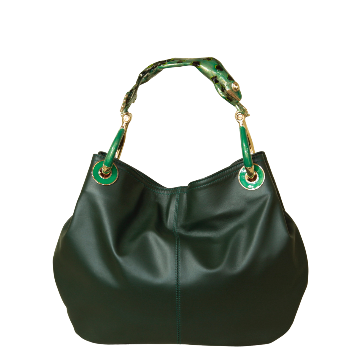 BORSA PICCOLA FROG IN PELLE NAPPA VERDE