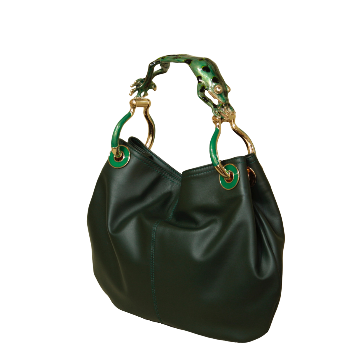 BORSA PICCOLA FROG IN PELLE NAPPA VERDE