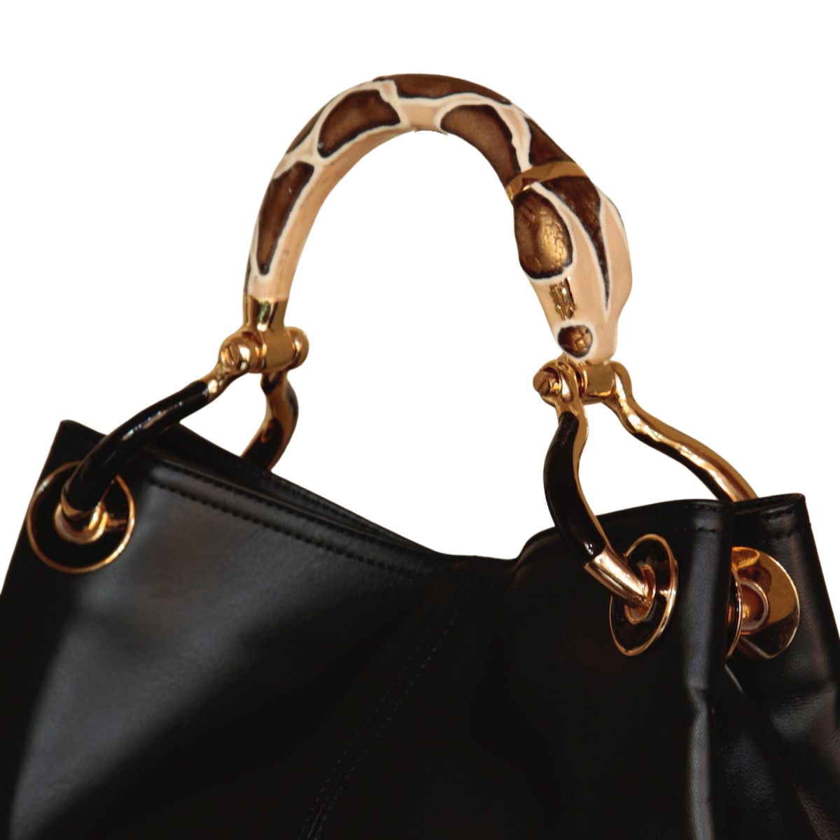 SNAKE SMALL BAG WITH BLACK NAPPA LEATHER