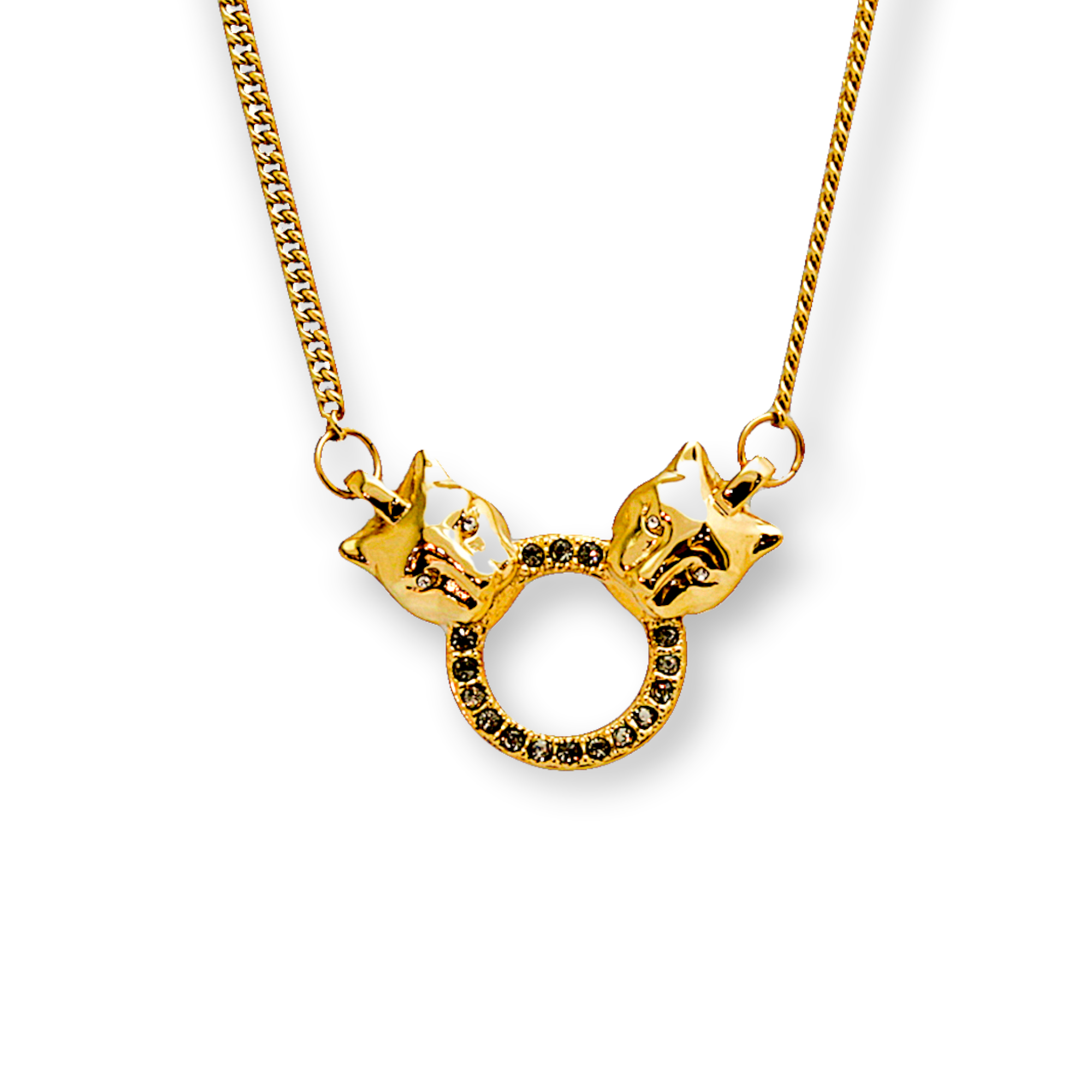 DOUBLE PANTHER NECKLACE MICRO