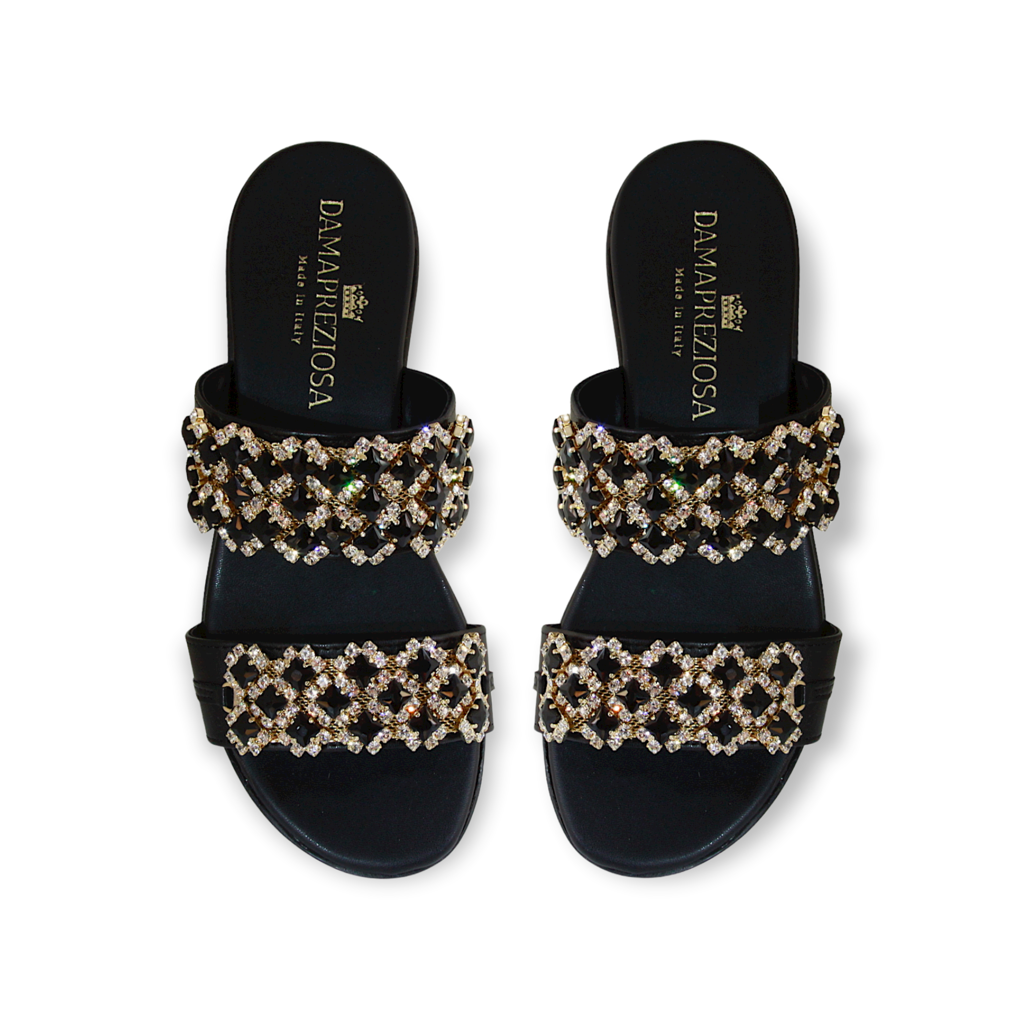 Mules de tacón negro Eleonora