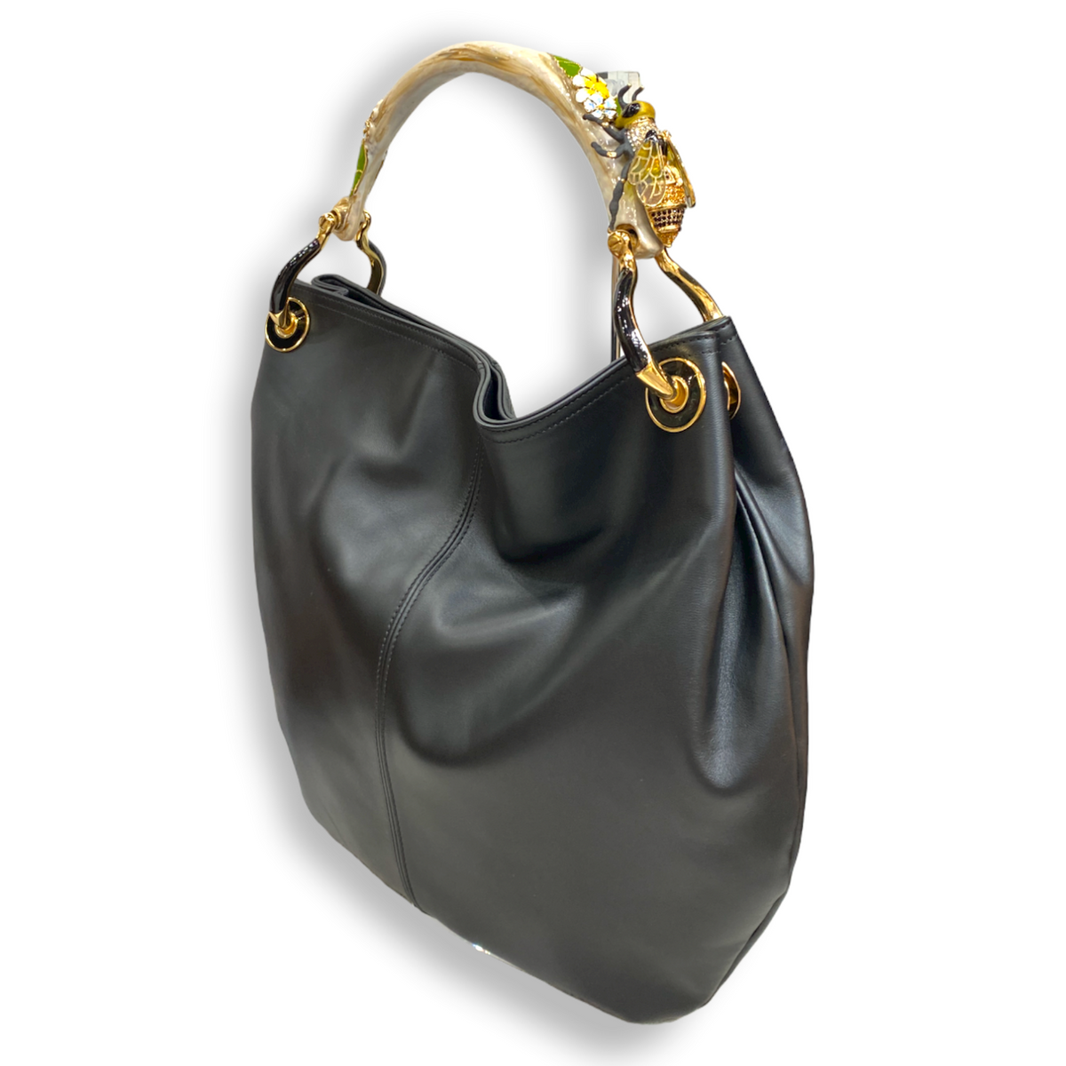 Topshop - Charlie - Borsa A Tracolla In Vera Pelle Nera - Foto 8