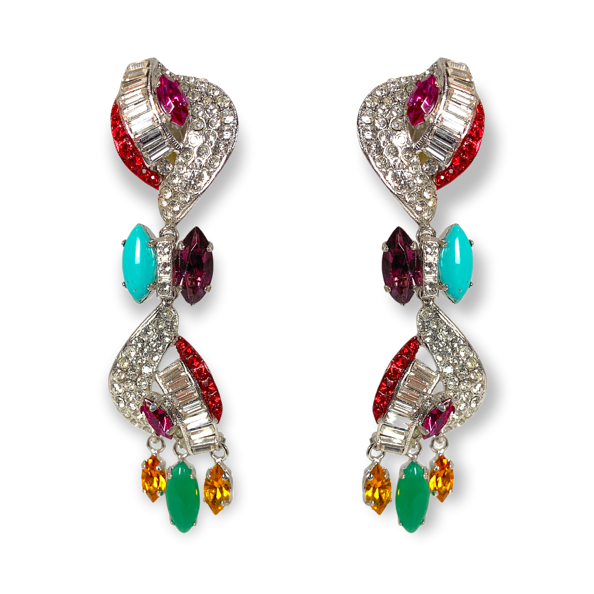 Carlo Zini  Precious Swarovski® crystals inspires the unique design of this extraordinary earrings