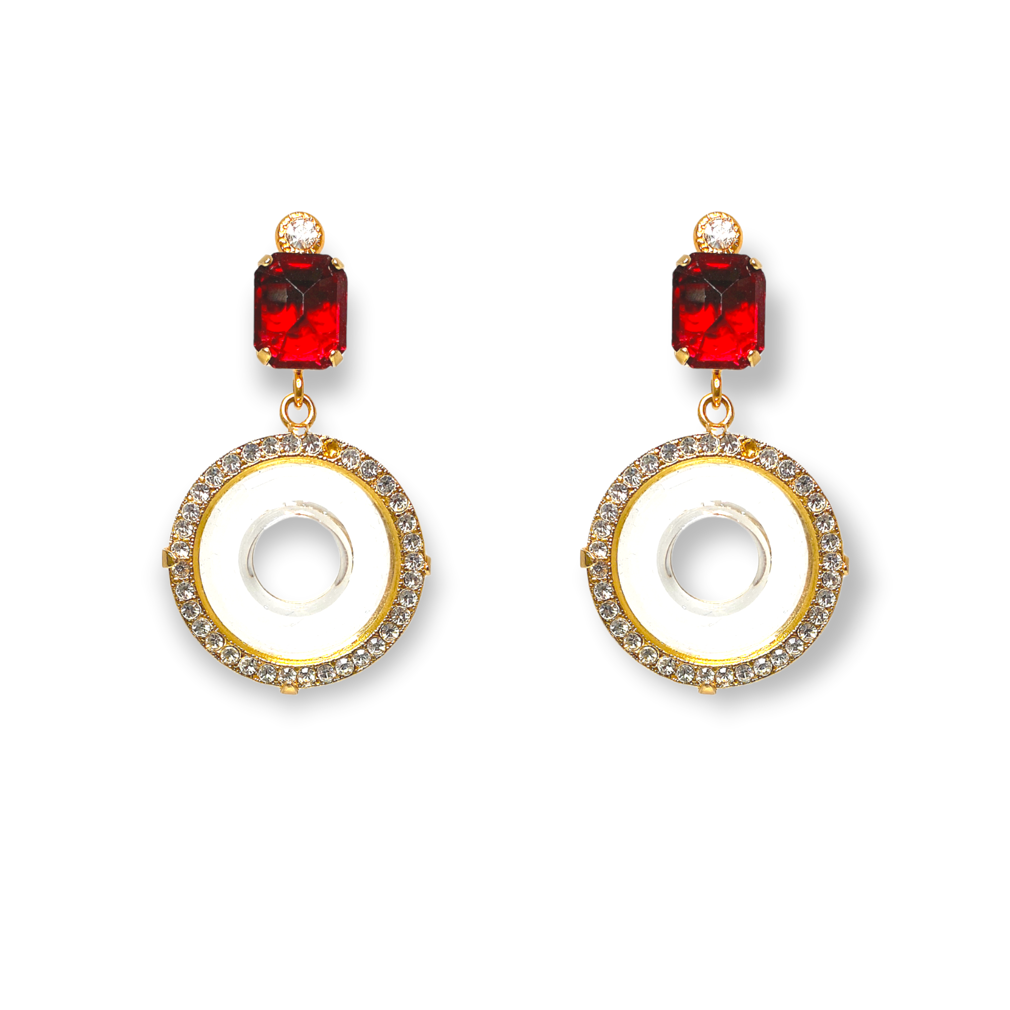 Carlo Zini Precious Swarovski® crystals inspires the unique design of this extraordinary earrings