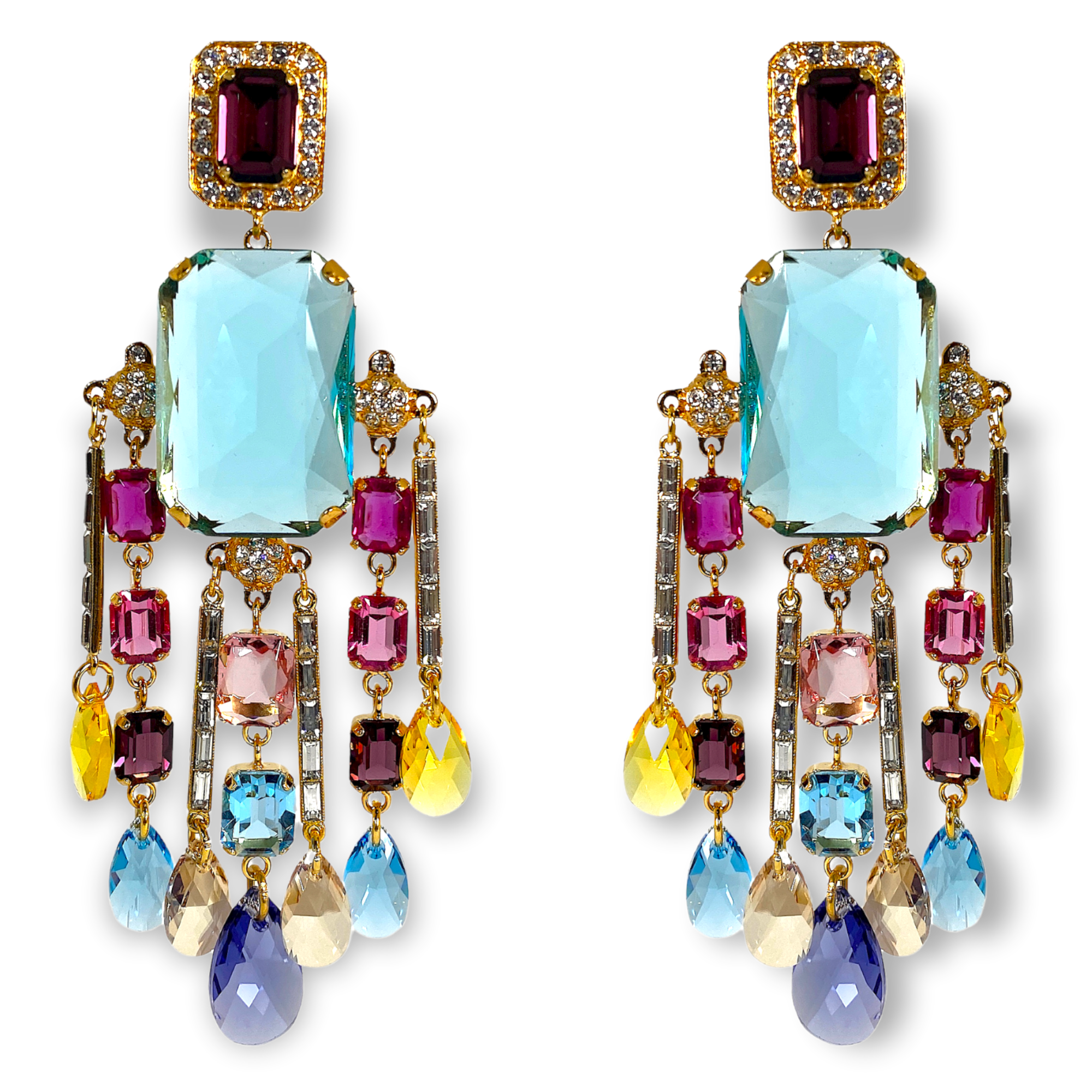 Carlo Zini Precious Swarovski® crystals inspires the unique design of this extraordinary earrings