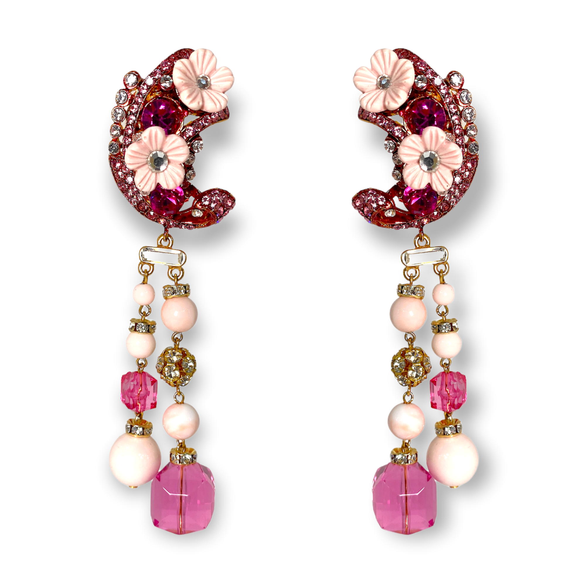 Carlo Zini Precious Swarovski® crystals inspires the unique design of this extraordinary maxi earrings