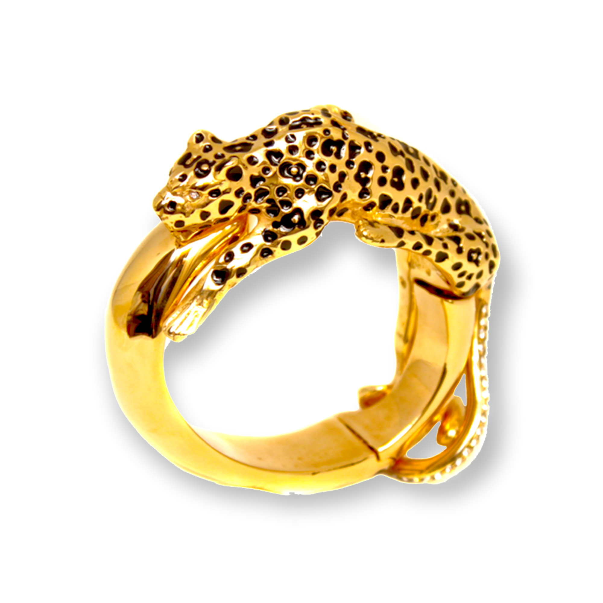 Bracciale  giaguaro pantera smalti placcato oro Creart2