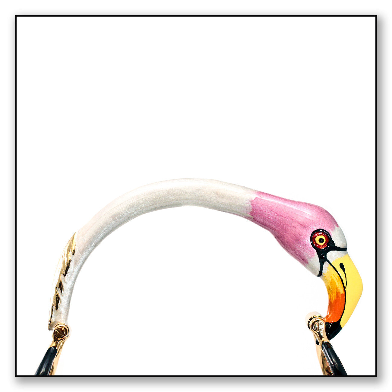 BOLSO CLÁSICO FLAMINGO CON PIEL VEGANA NEGRA