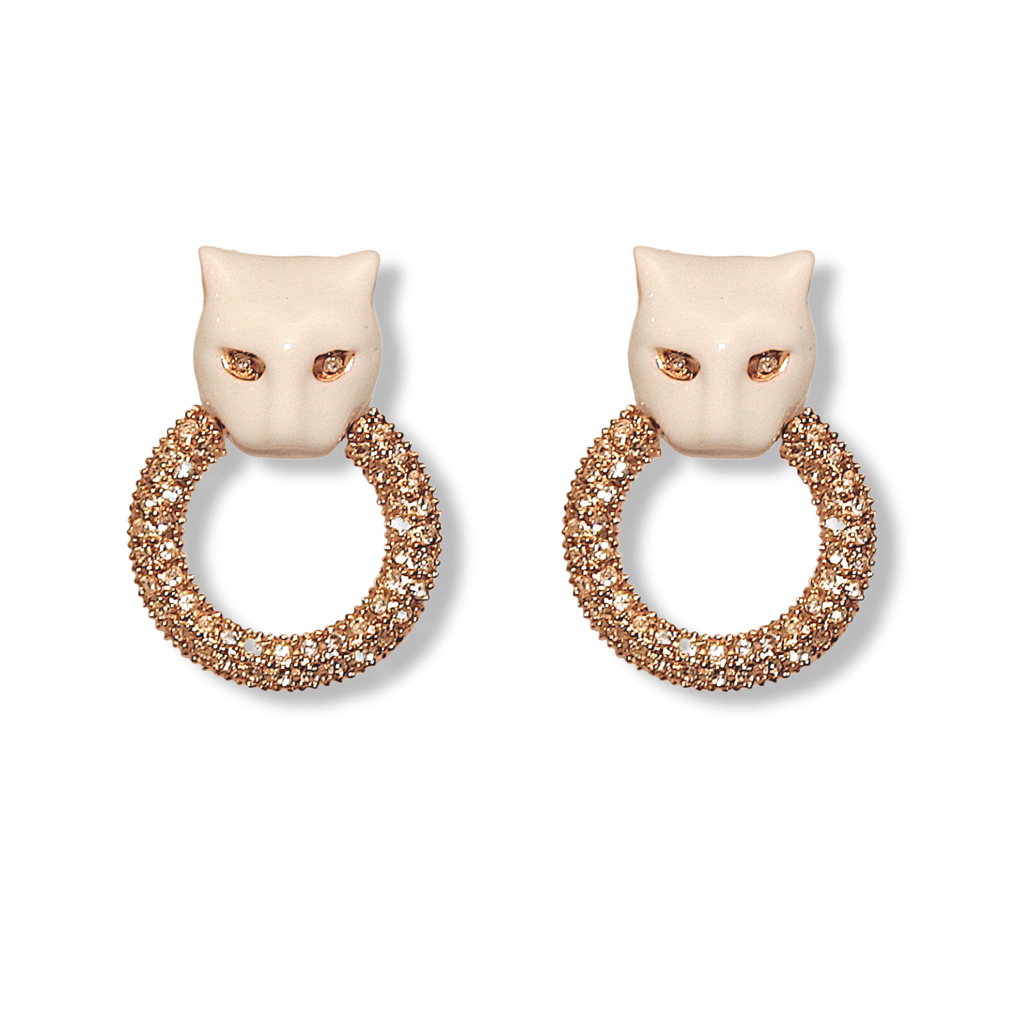 WHITE PANTHER EARRINGS 1