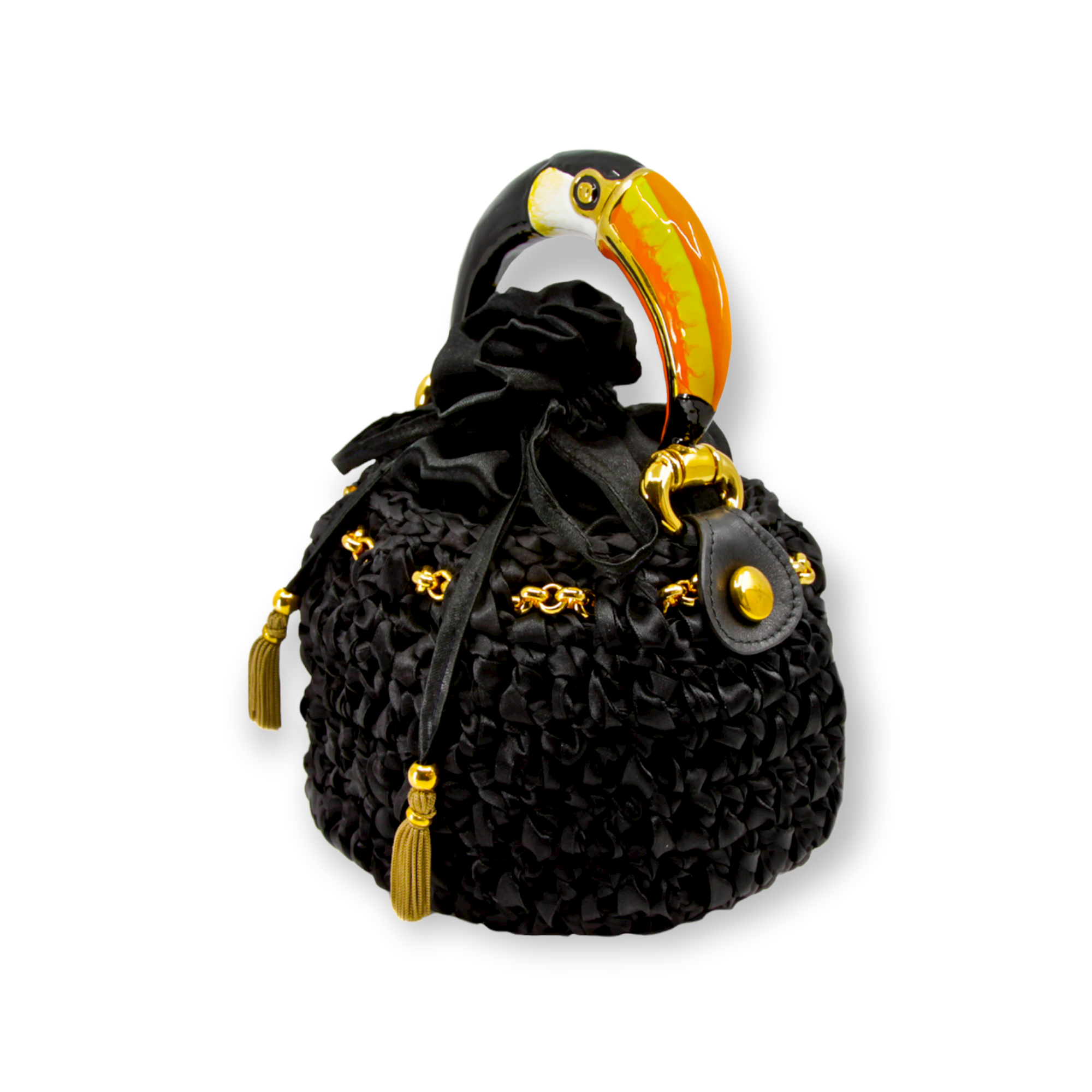 BLACK BUCKET WITH TOUCAN HANDLE