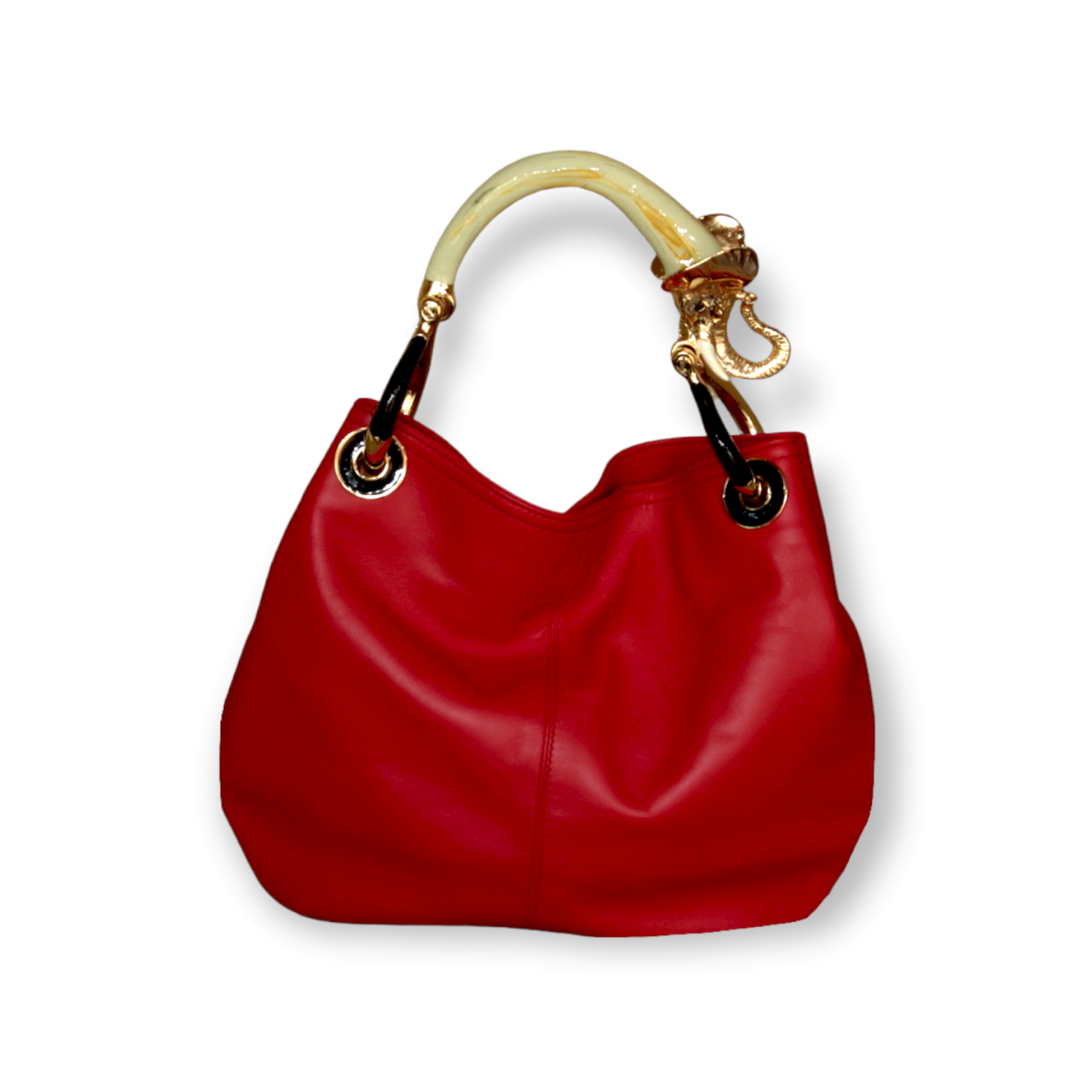 ELEPHANT SMALL HANDBAG  IN  RED HIGHT QUALITY LEATHER