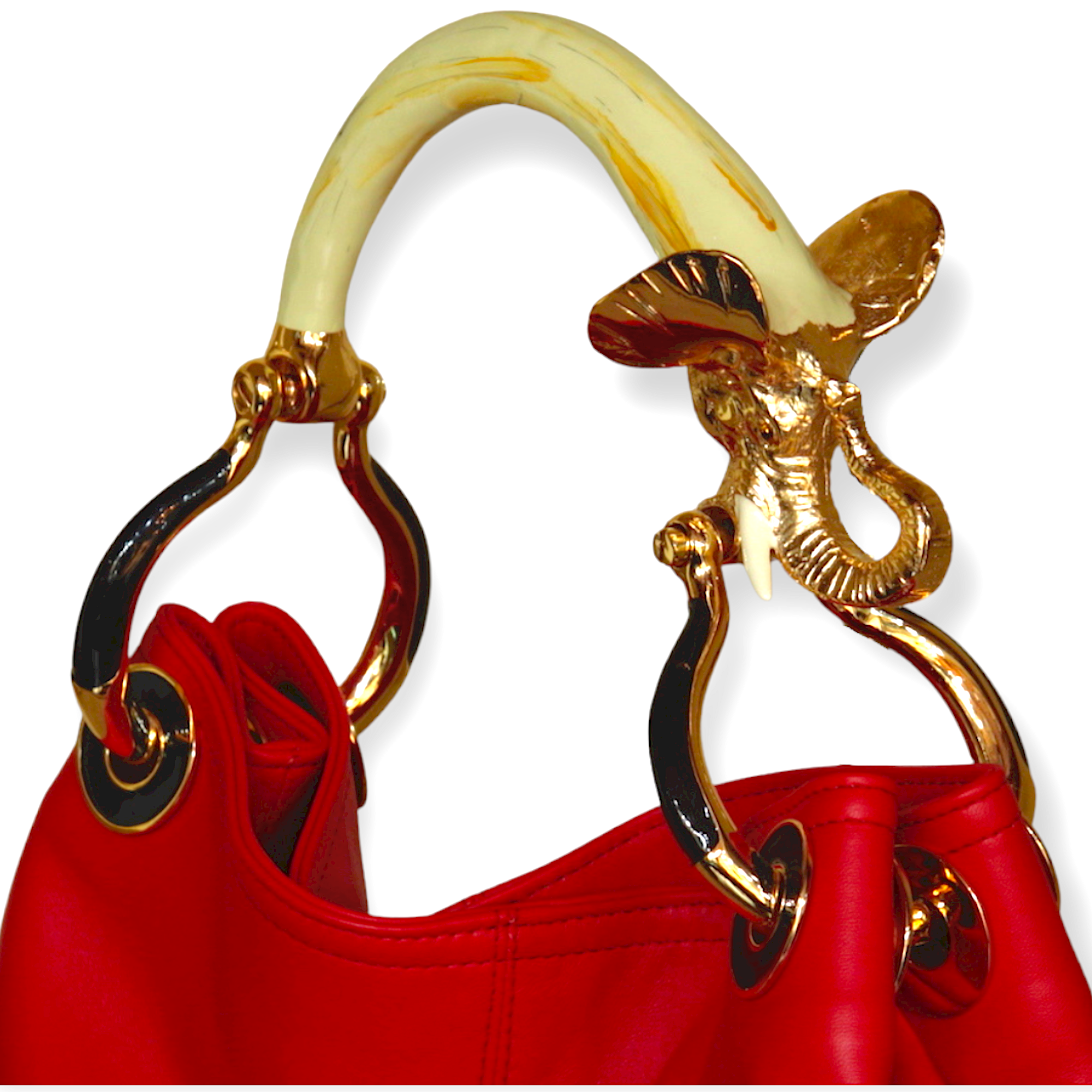 ELEPHANT SMALL HANDBAG  IN  RED HIGHT QUALITY LEATHER