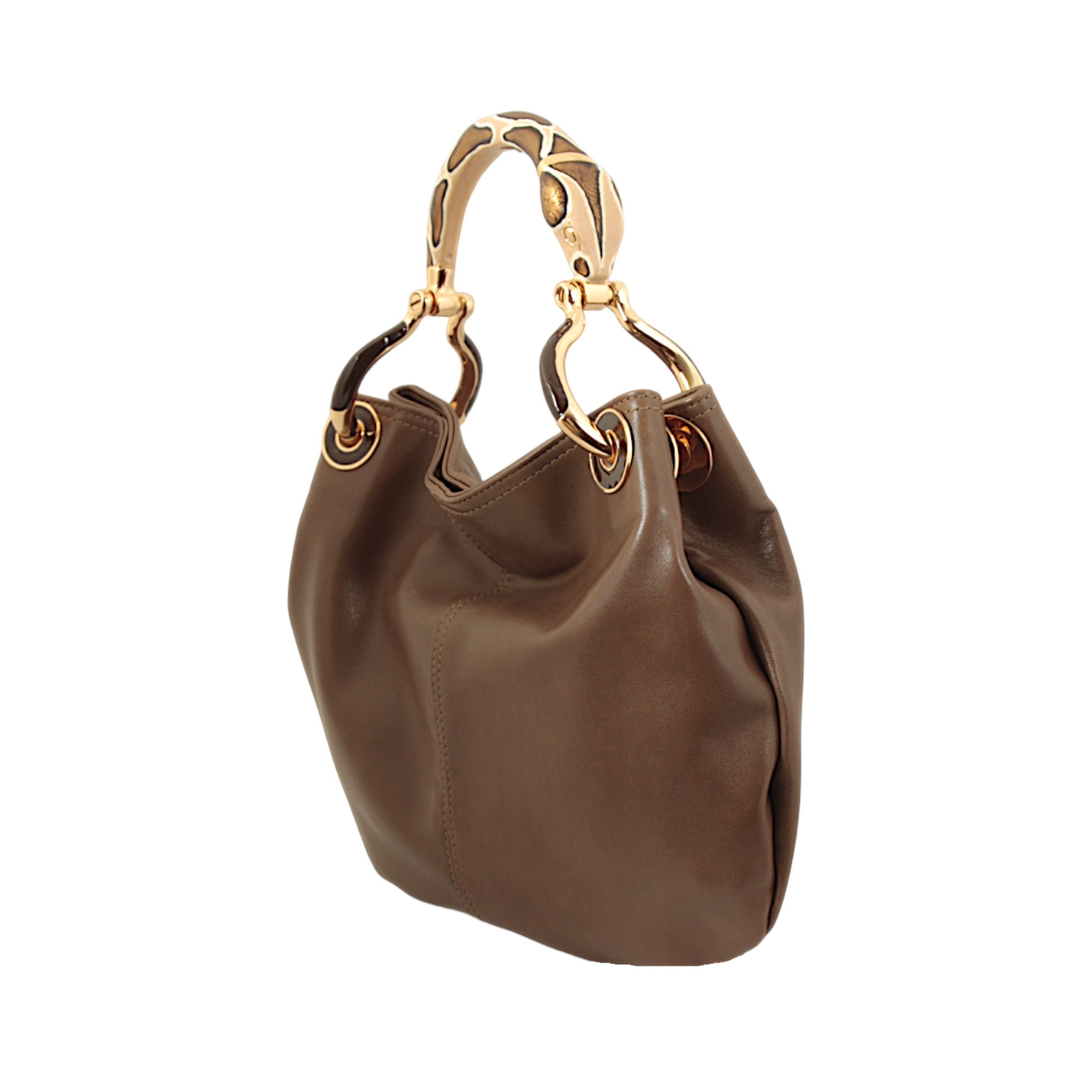 SNAKE SMALL BAG WITH BROWN HIGHT QUALITY LEATHER