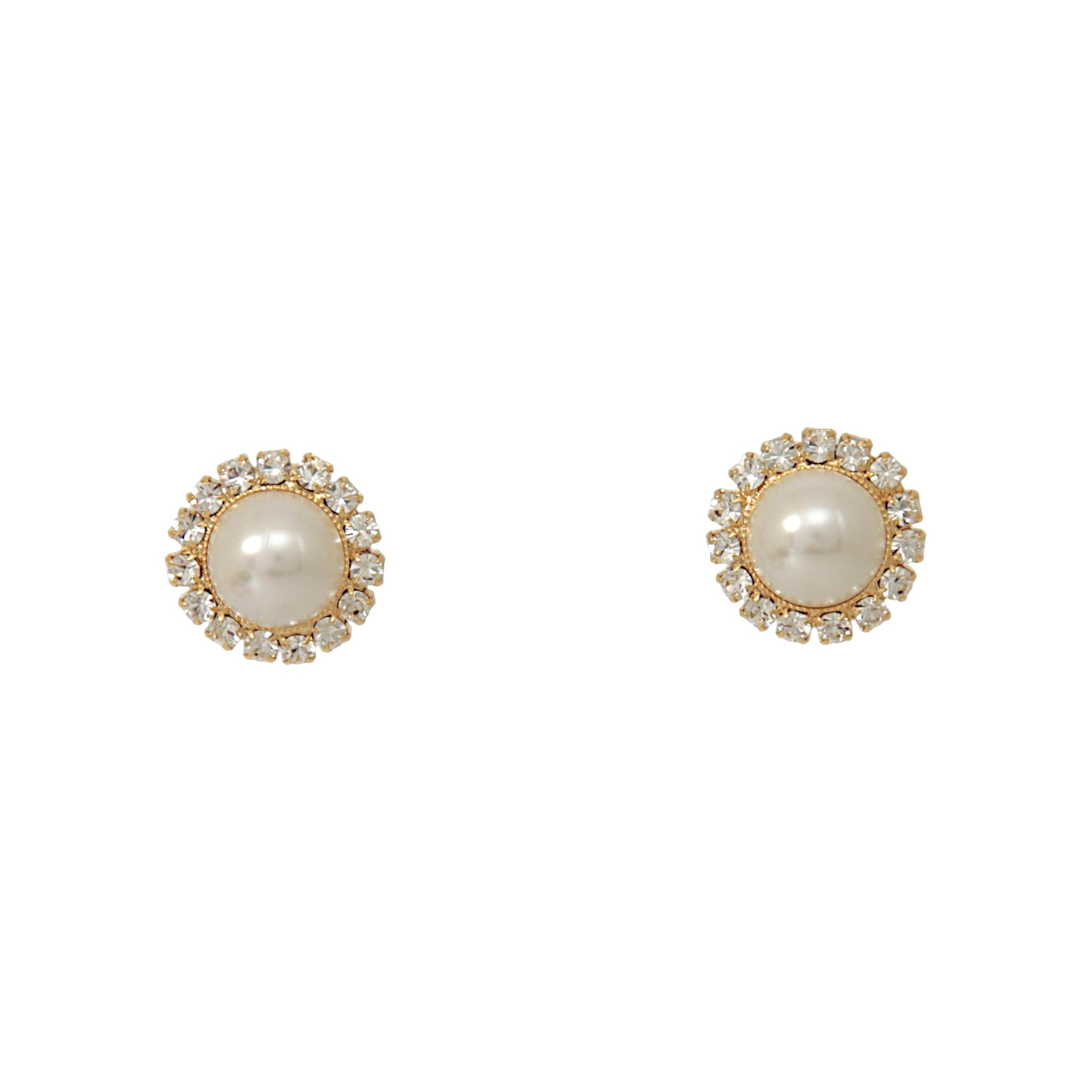 Venere Stud Earrings with pearl-effect cabochon and crystal embellishments