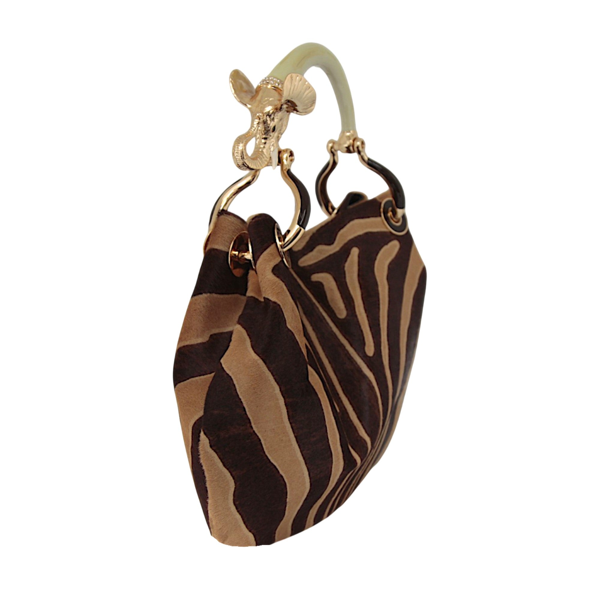 ELEPHANTMEDIUM HANDBAG  IN PONY-EFFECT LEATHER
