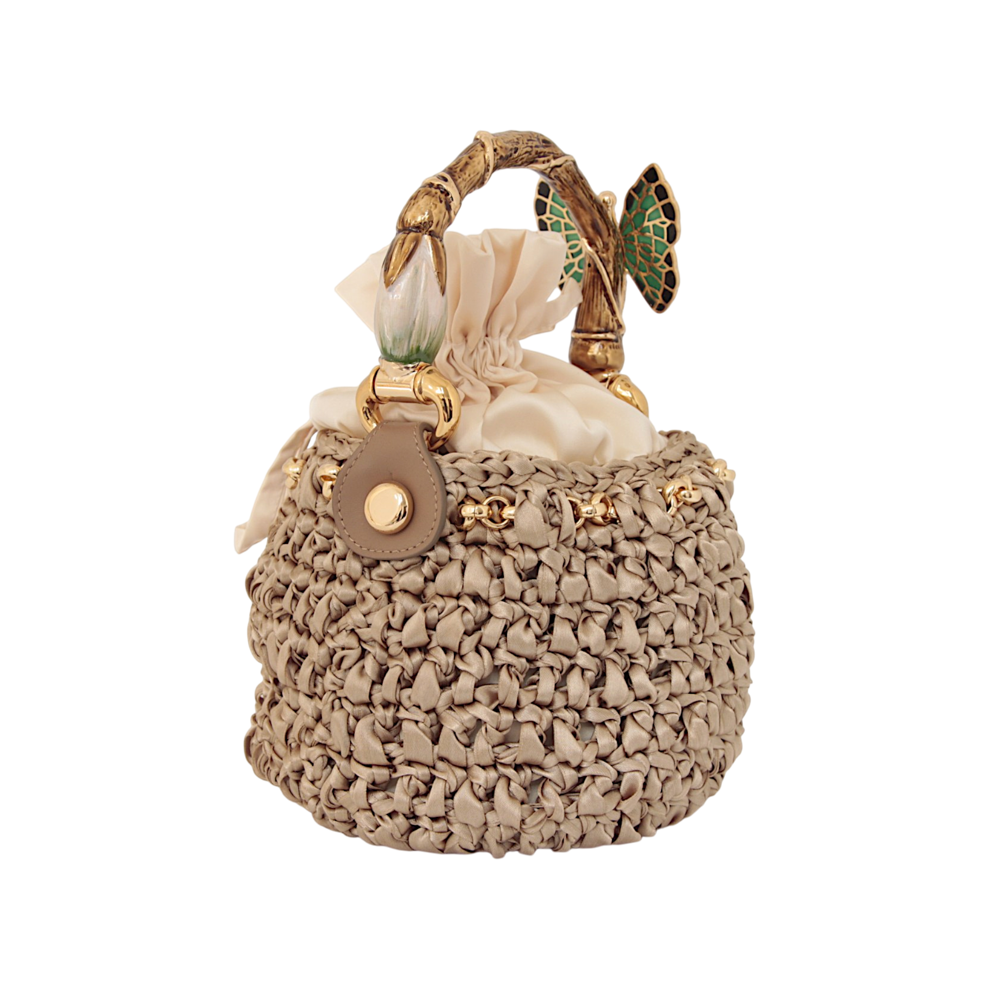 Butterfly Bucket Bag Beige