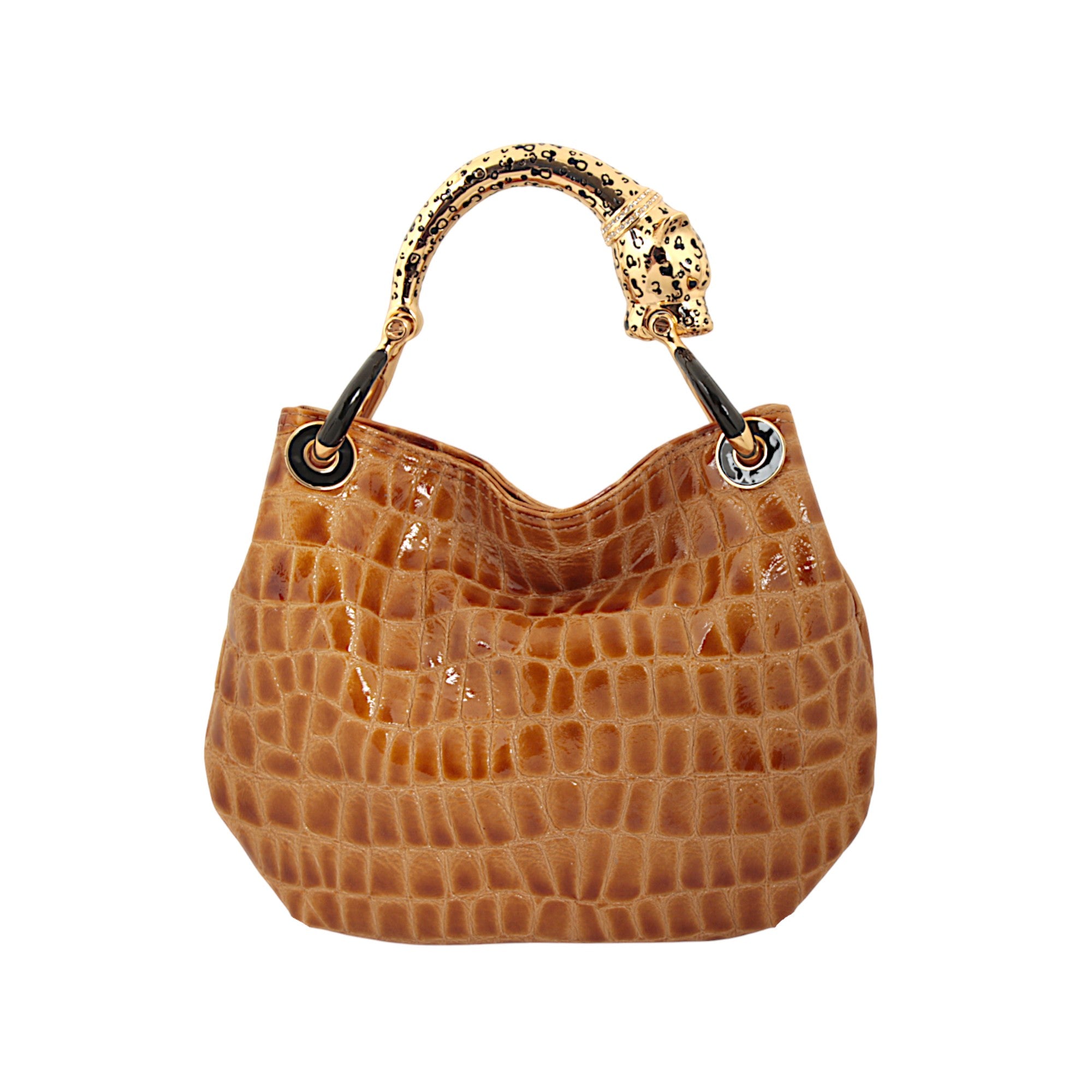 JAGUAR SMALL HANDBAG  WITH CROCO PRINTED LEATHER