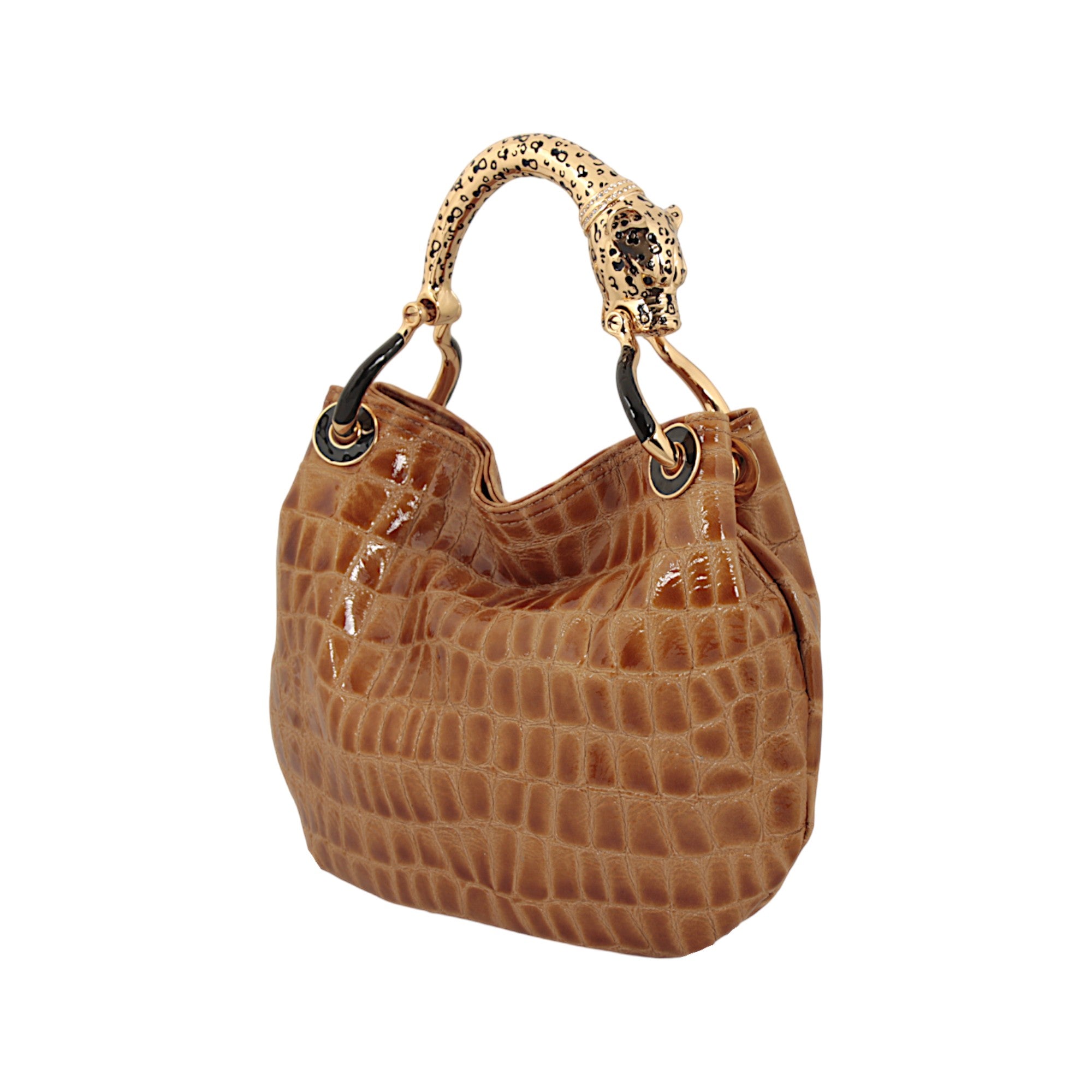 JAGUAR SMALL HANDBAG  WITH CROCO PRINTED LEATHER
