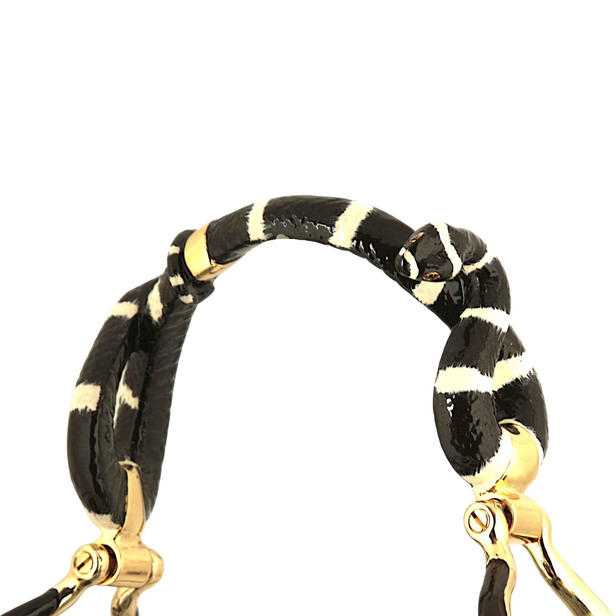 Snake Small Handbag in Beige Lizard-Print Leather